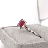 1.7ct Stunning Red Ruby Diamond Halo Ring in 14K Gold – Elegant Fine Jewelry