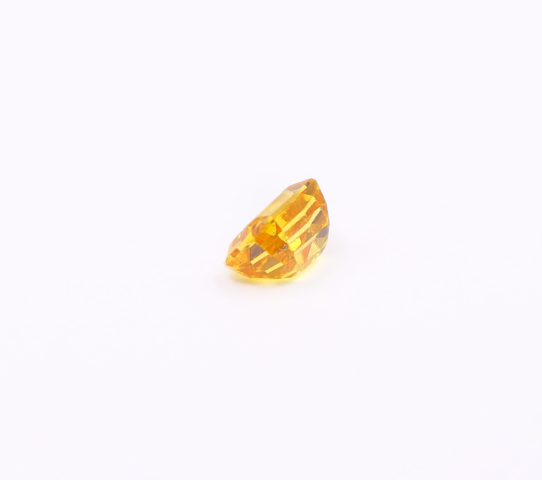 1.61 Carat Yellow Sapphire Gemstone | Emerald Cut 7x5mm | Loose Gemstone