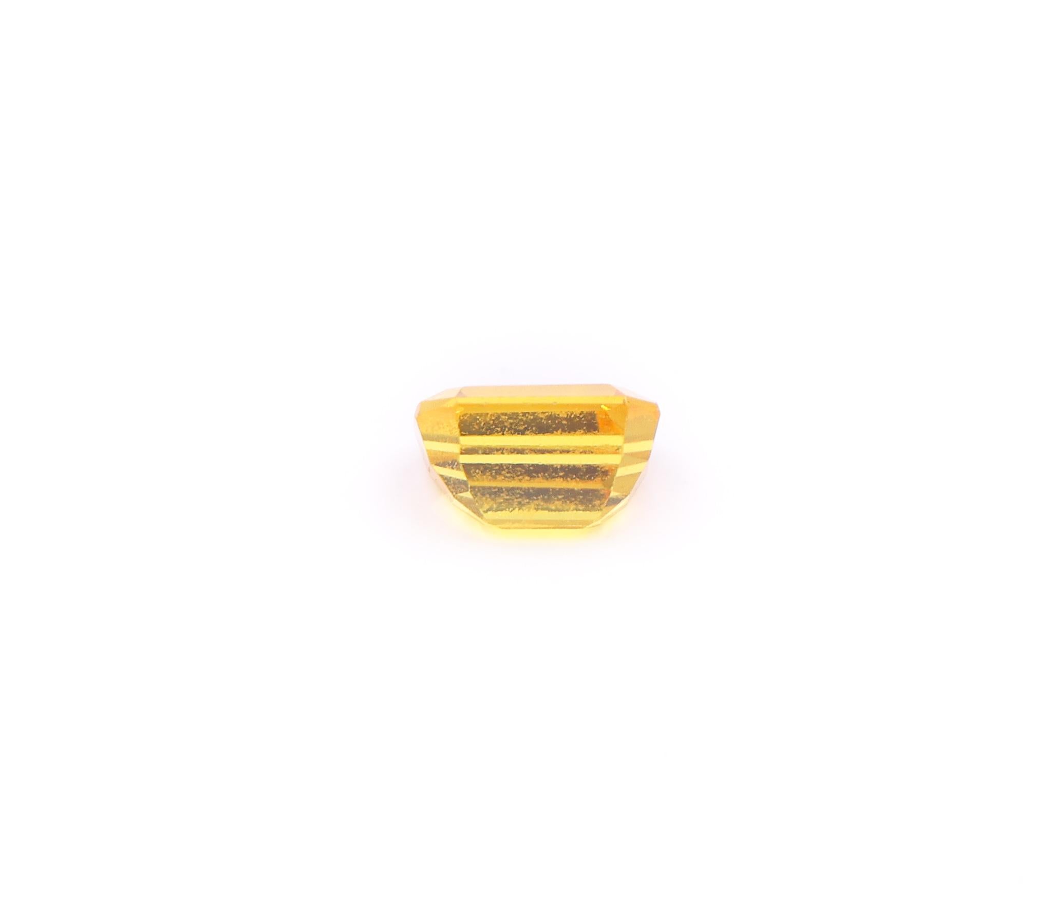 1.61 Carat Yellow Sapphire Gemstone | Emerald Cut 7x5mm | Loose Gemstone