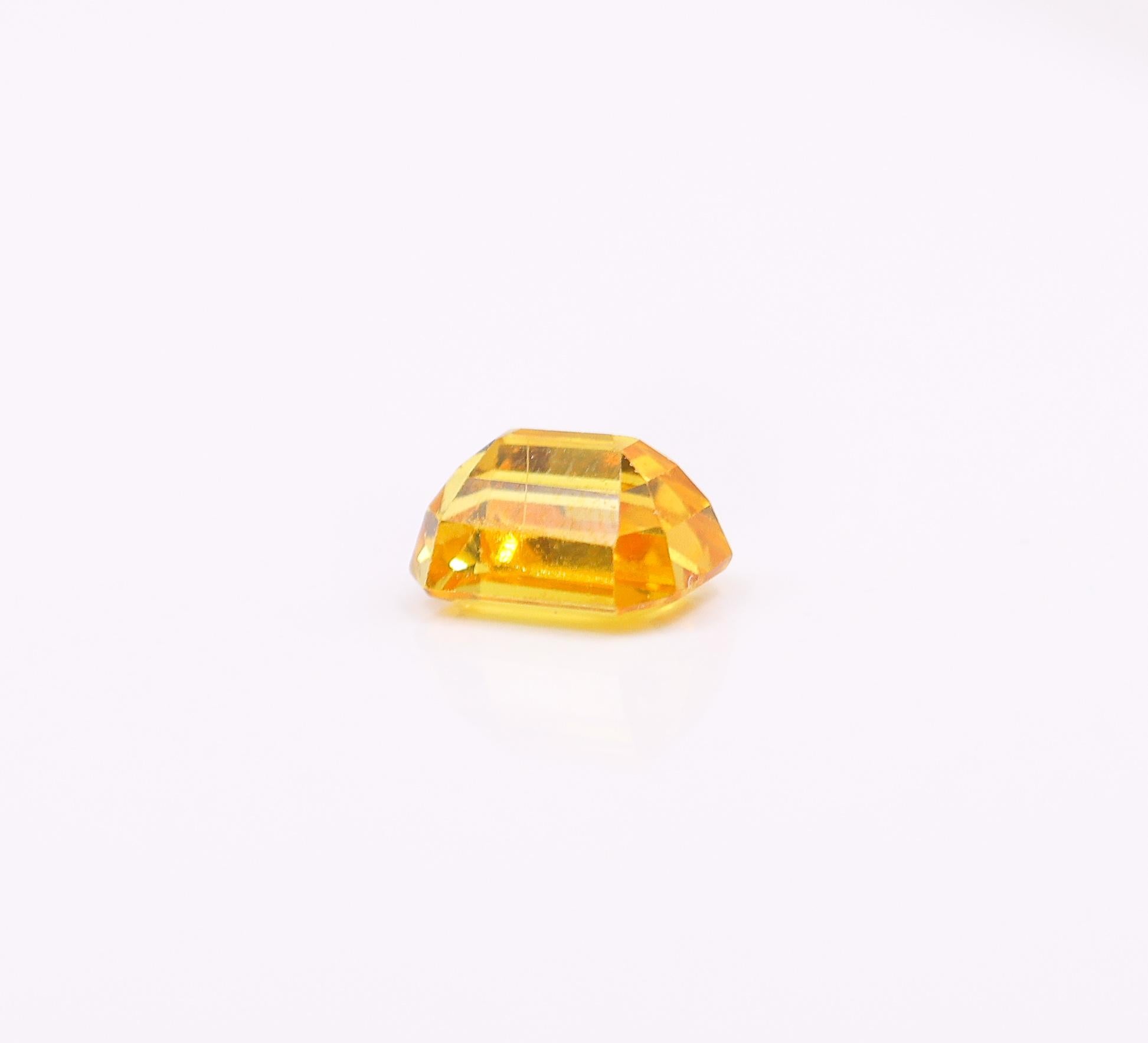 1.61 Carat Yellow Sapphire Gemstone | Emerald Cut 7x5mm | Loose Gemstone