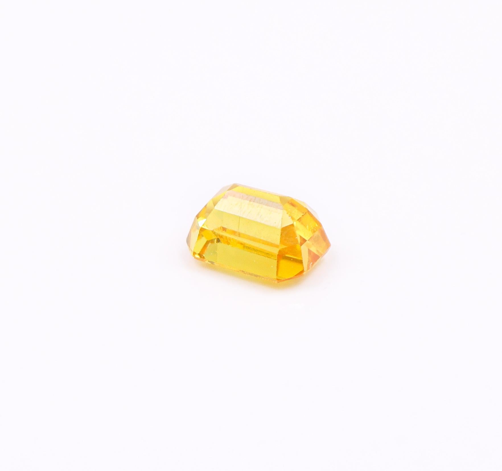 1.61 Carat Yellow Sapphire Gemstone | Emerald Cut 7x5mm | Loose Gemstone