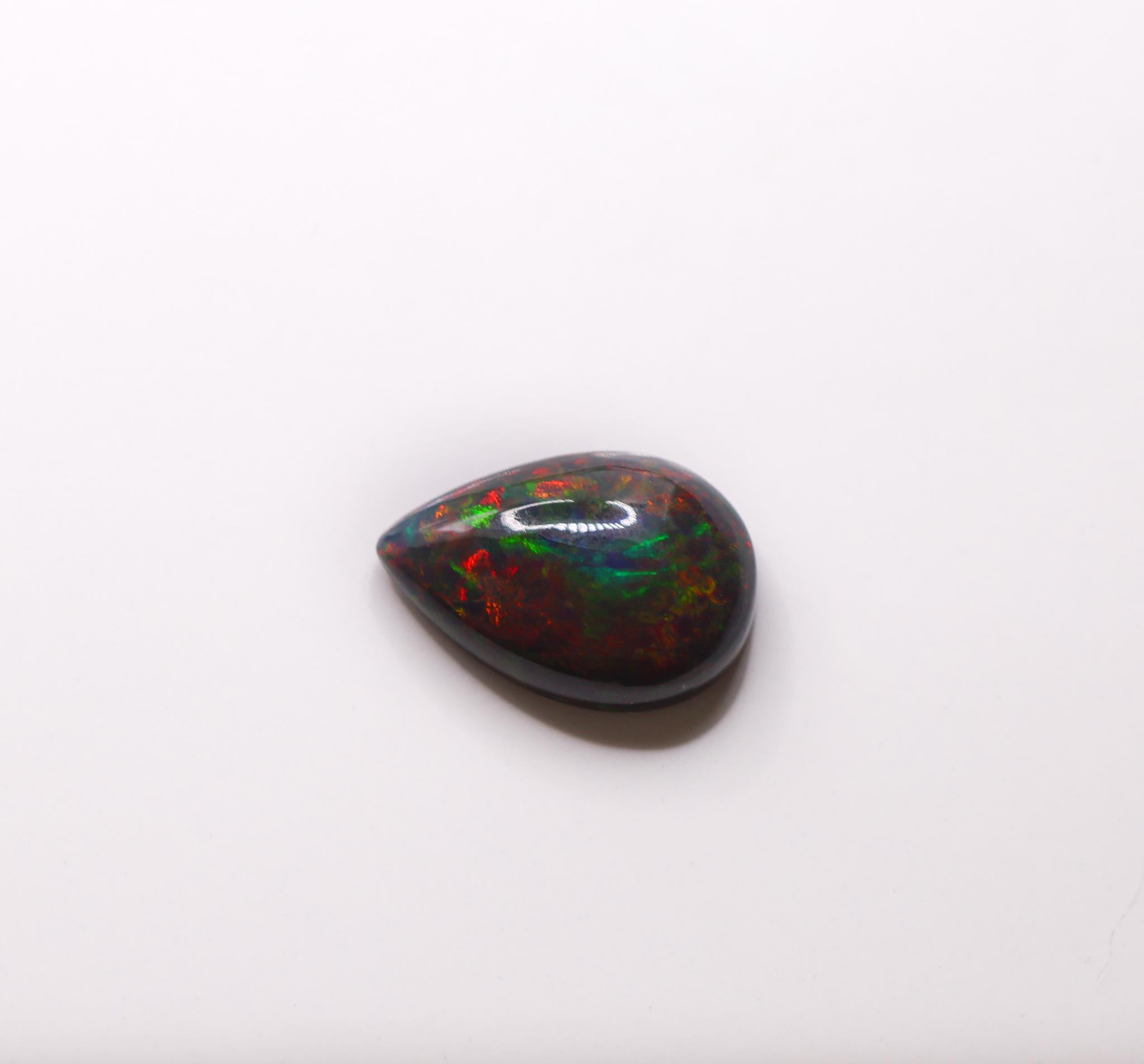 8.46 Carat Black Opal Gemstone | Pear Shape 21x14mm | Loose Gemstone