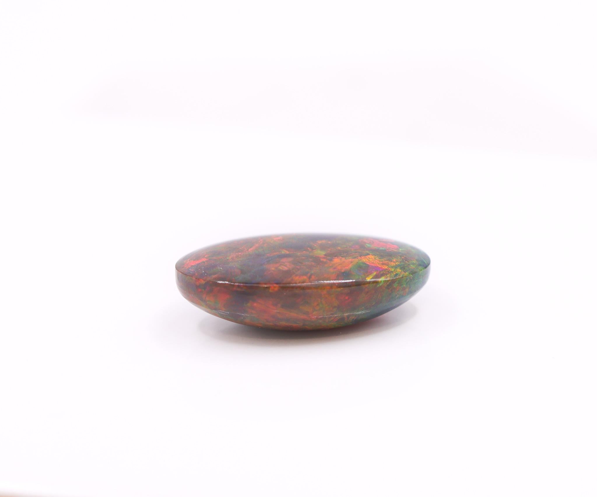 10.73 Carat Black Opal Gemstone | Oval 23x13mm | Loose Gemstone