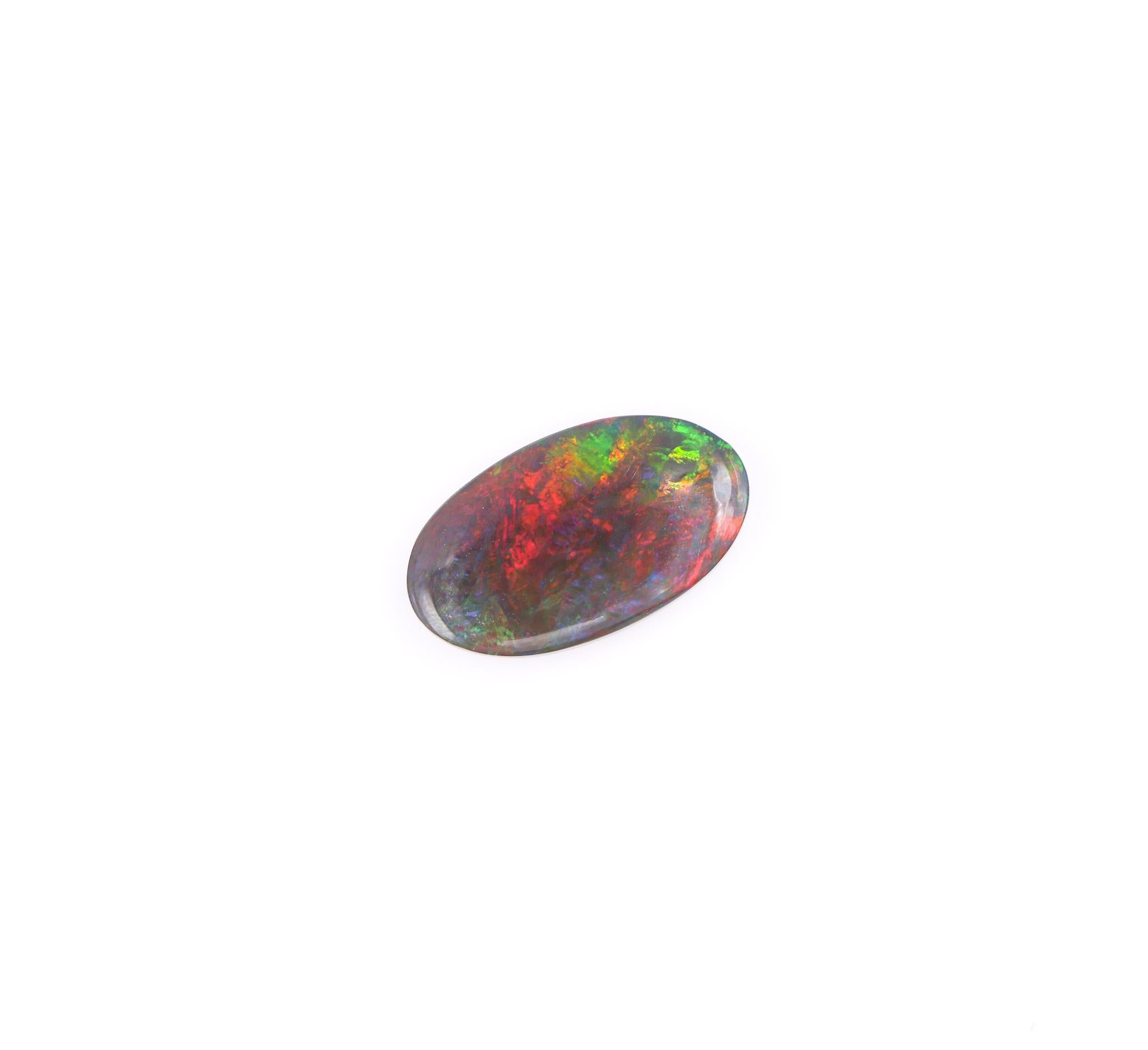 10.73 Carat Black Opal Gemstone | Oval 23x13mm | Loose Gemstone