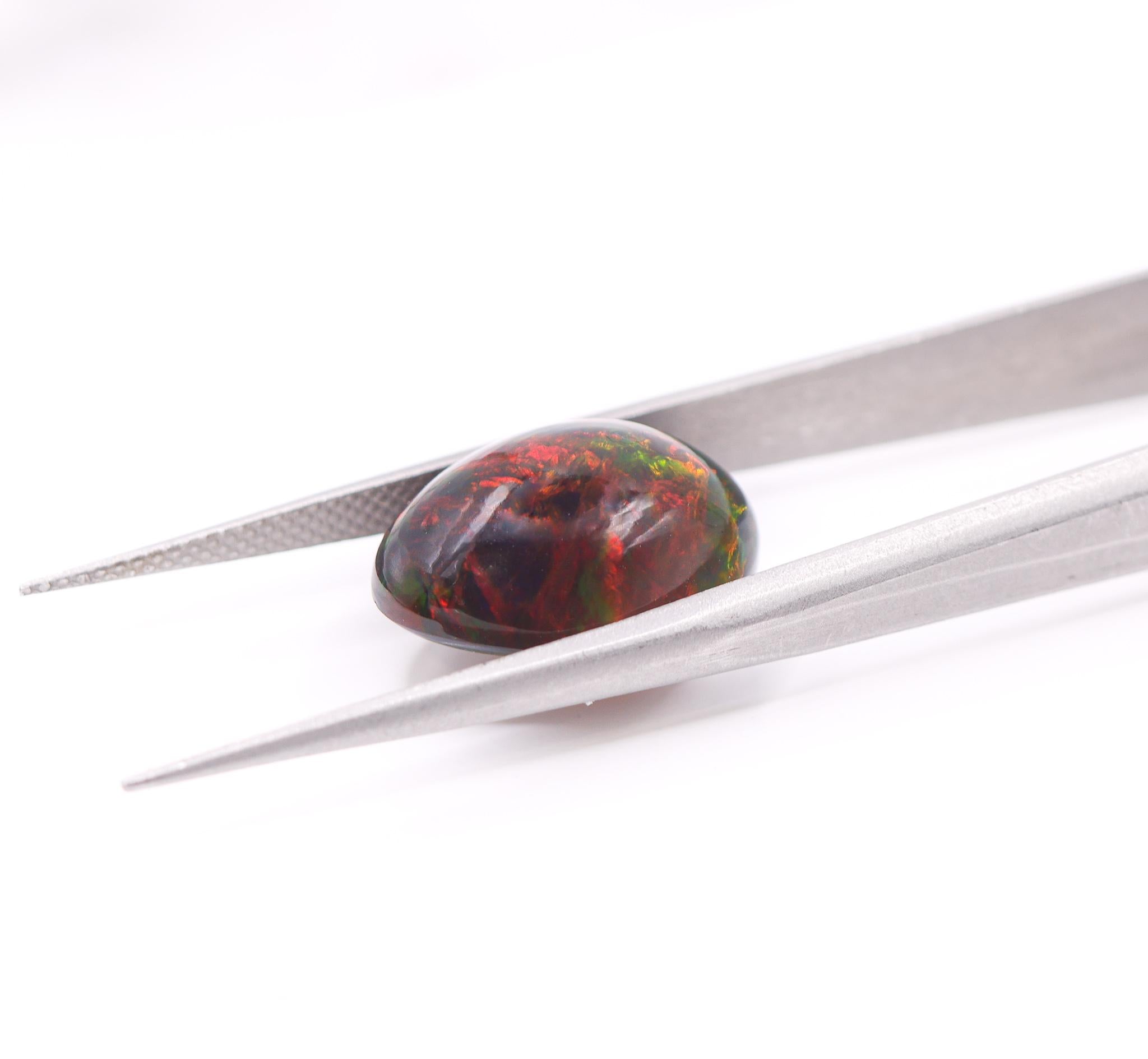 7.38 Carat Black Opal Gemstone | Oval 16x12mm | Loose Gemstone