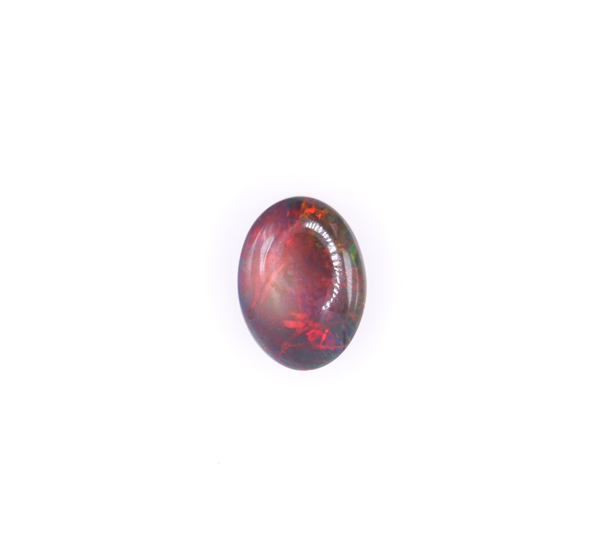 7.38 Carat Black Opal Gemstone | Oval 16x12mm | Loose Gemstone