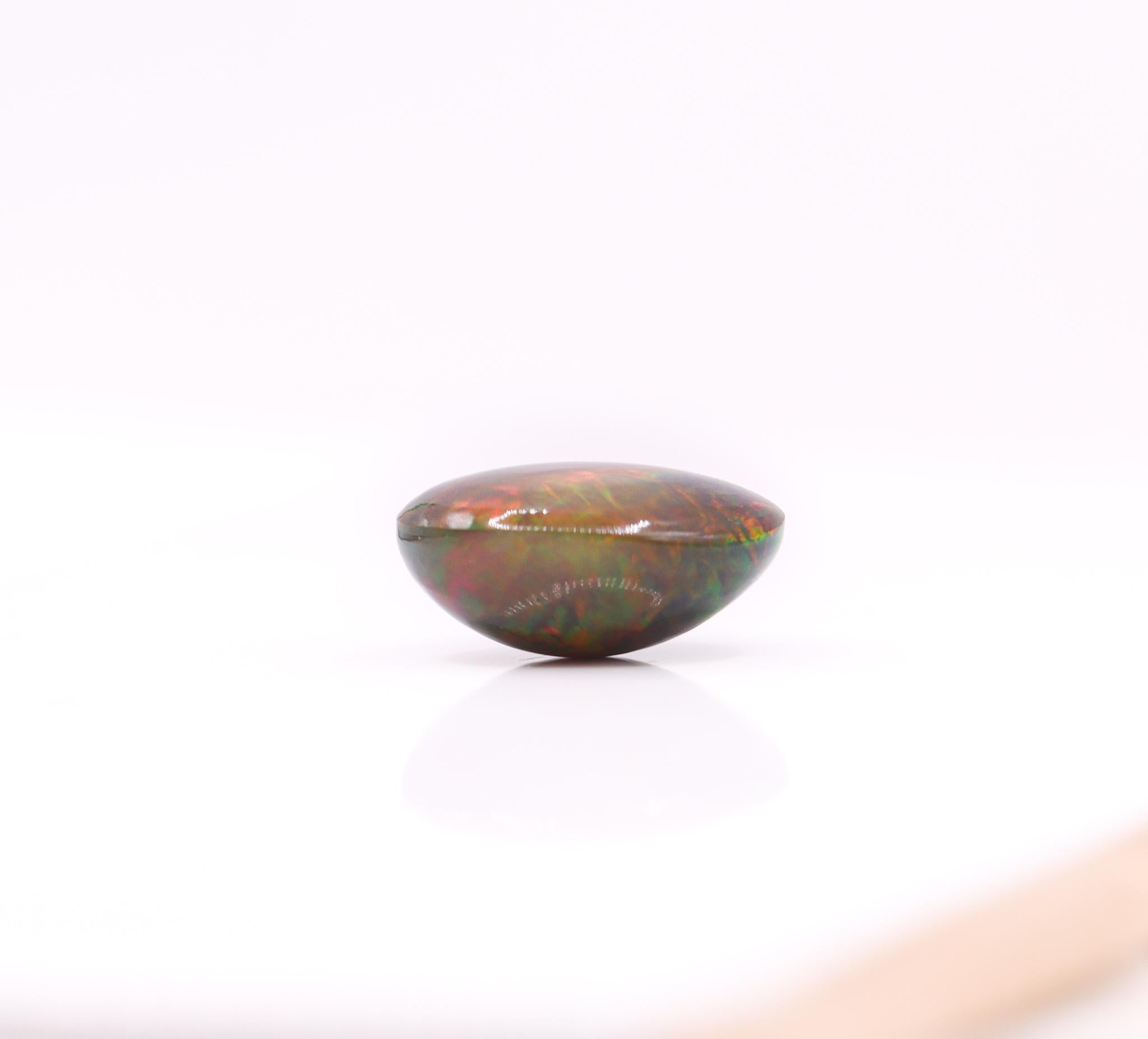 7.38 Carat Black Opal Gemstone | Oval 16x12mm | Loose Gemstone