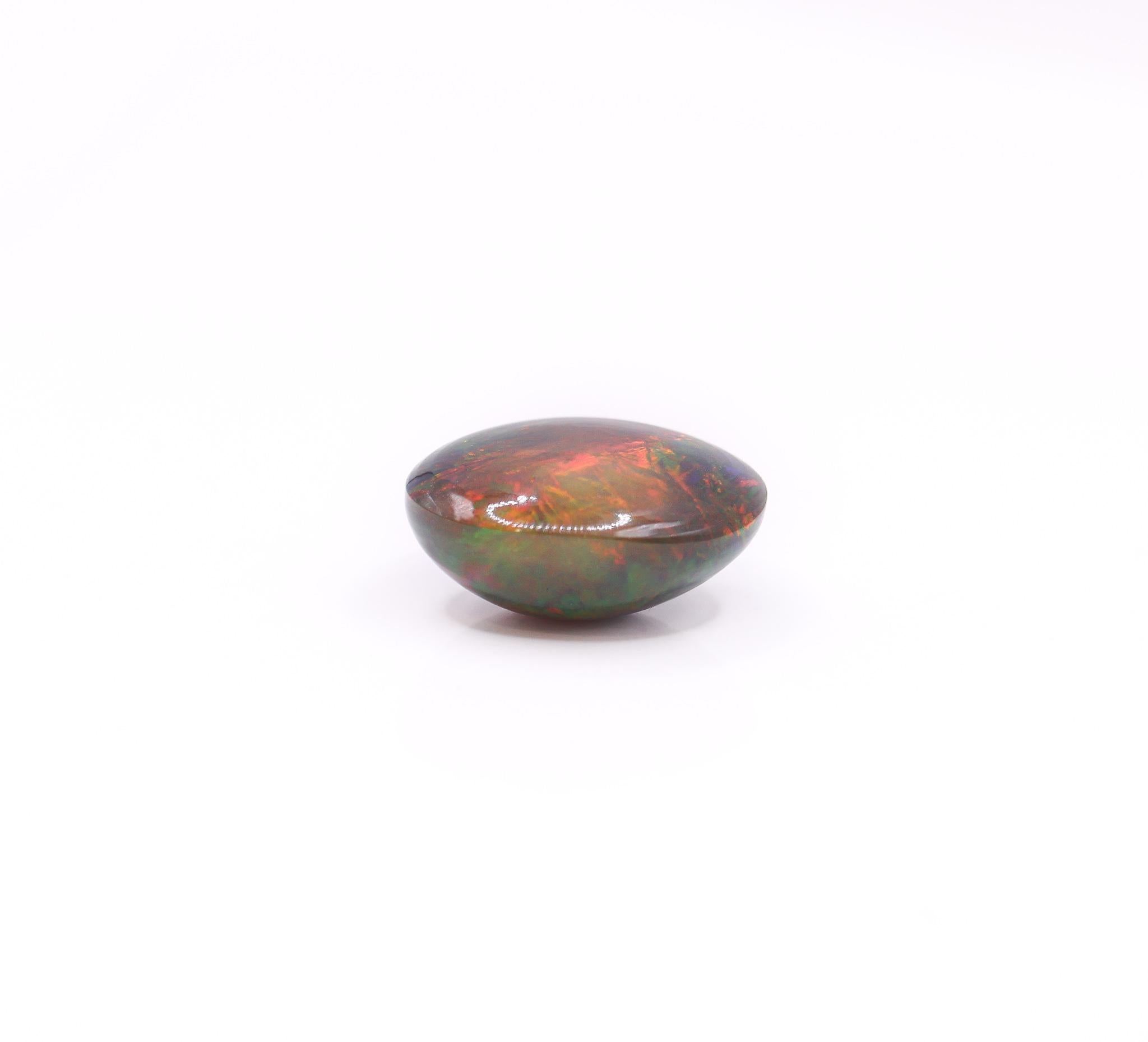 7.38 Carat Black Opal Gemstone | Oval 16x12mm | Loose Gemstone