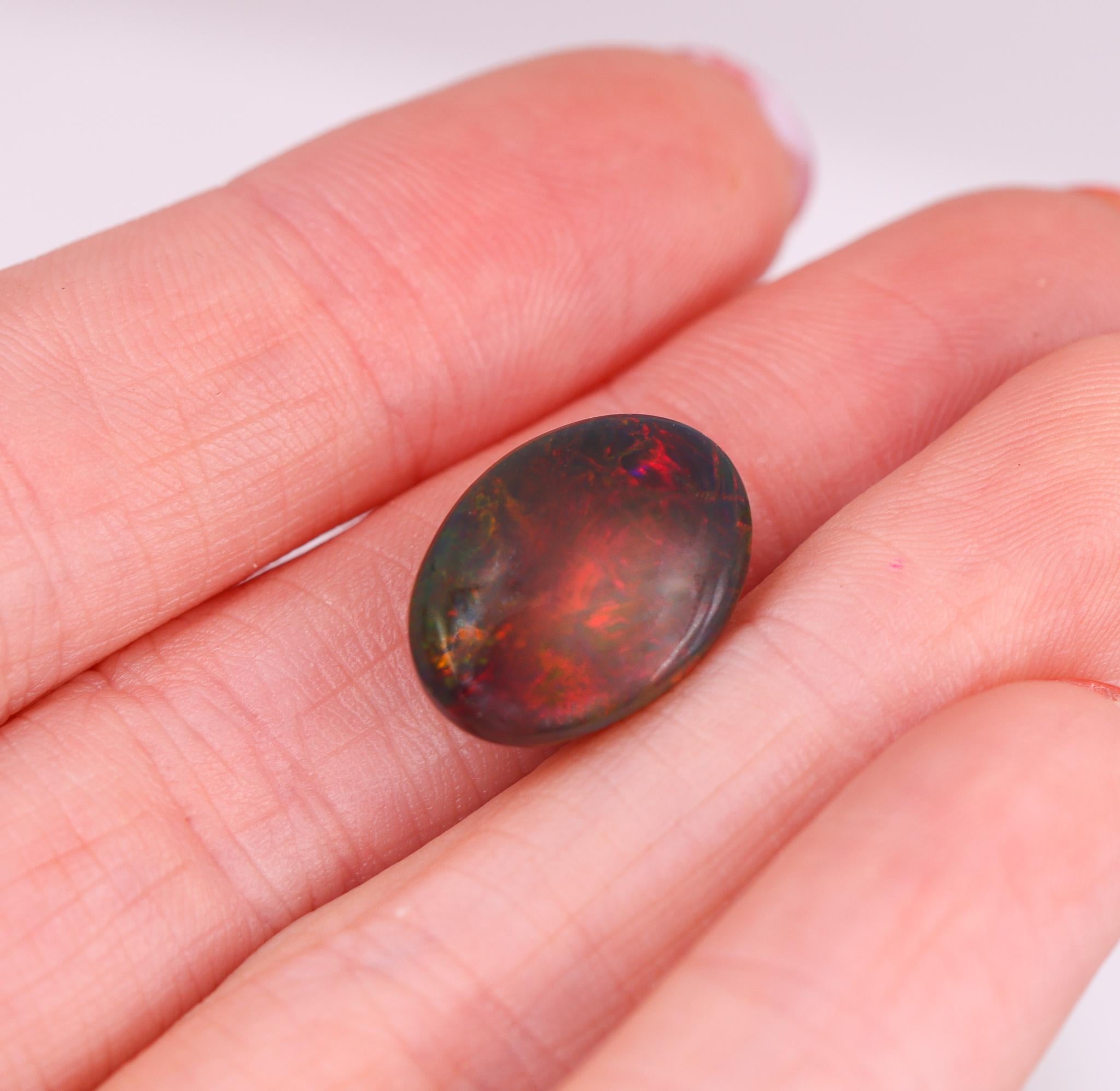 7.38 Carat Black Opal Gemstone | Oval 16x12mm | Loose Gemstone