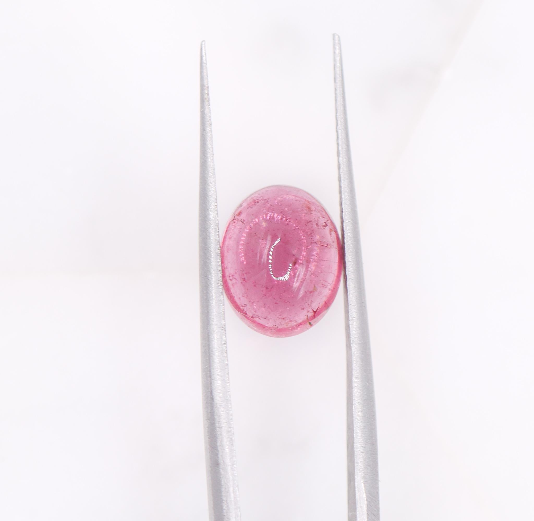 3.37 Carat Pink Tourmaline Gemstone | Oval 10x8mm | Loose Gemstone