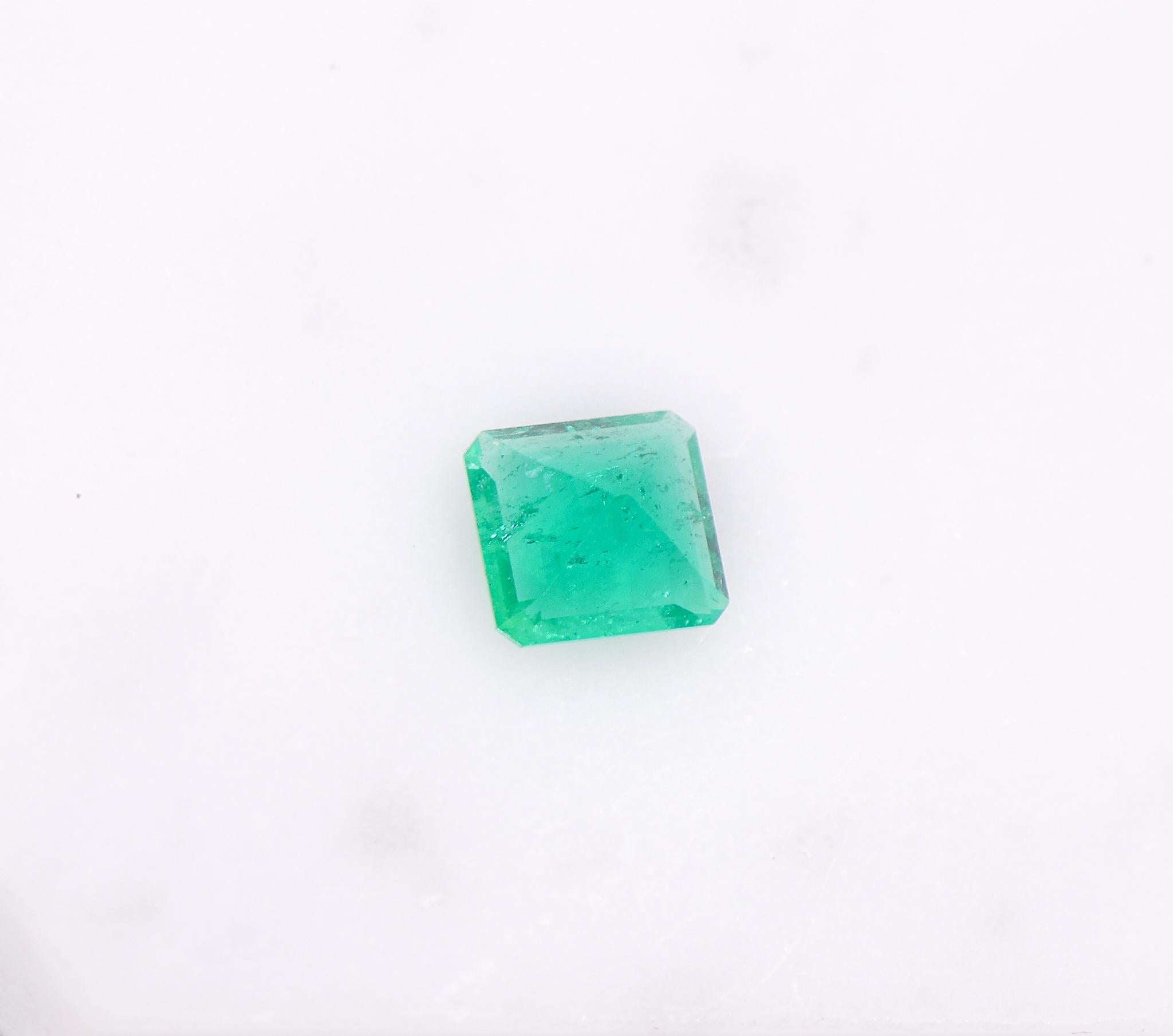 0.66 Carat Colombian Emerald Gemstone | Emerald Cut 5.70x5.38mm | Loose Gemstone