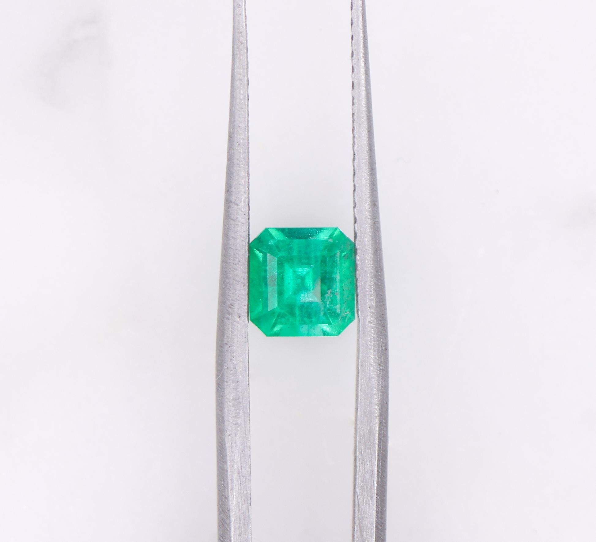 0.68 Carat Colombian Emerald Gemstone | Emerald Cut 5.57x5.36mm | Loose Gemstone