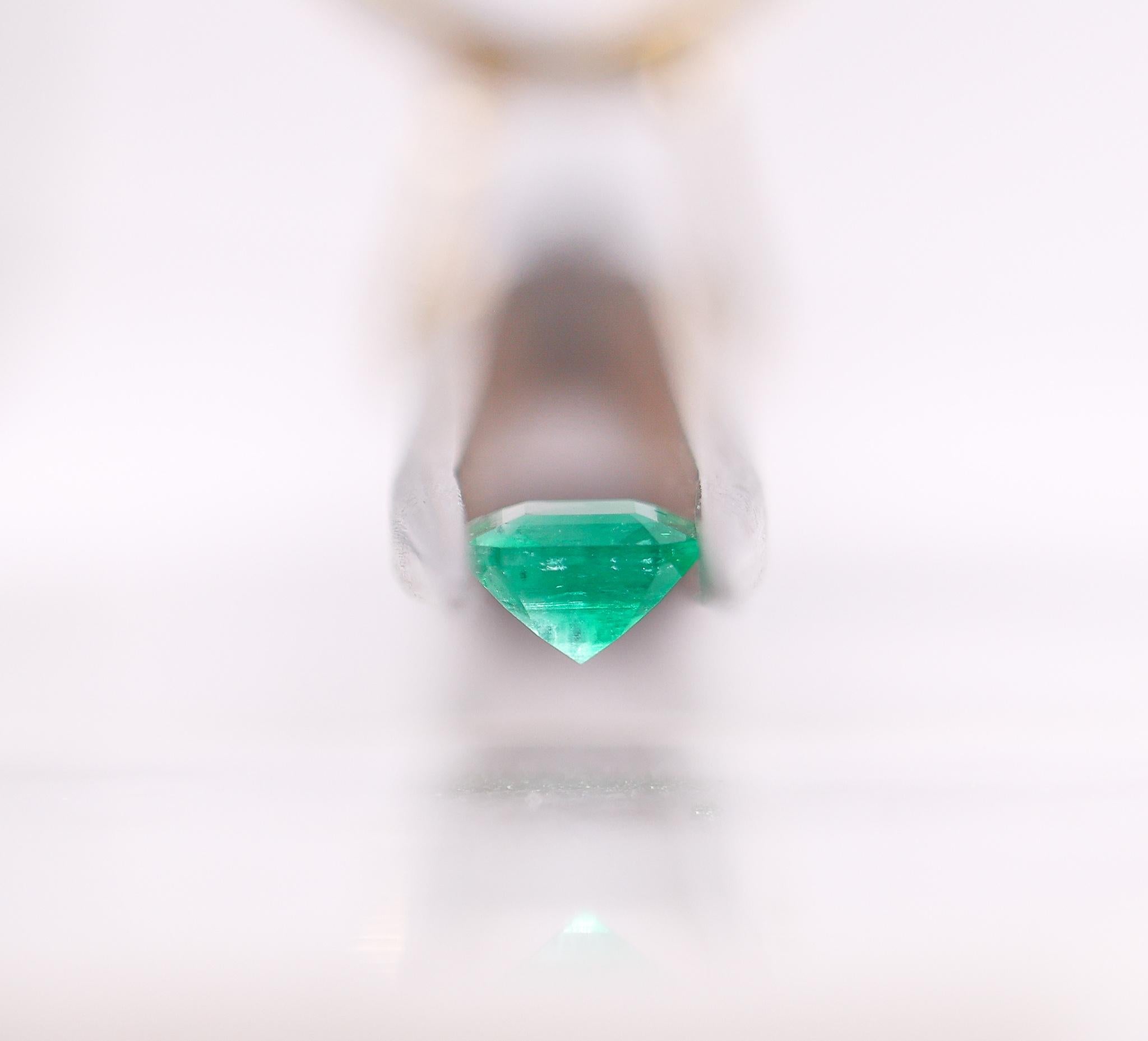 0.68 Carat Colombian Emerald Gemstone | Emerald Cut 5.57x5.36mm | Loose Gemstone