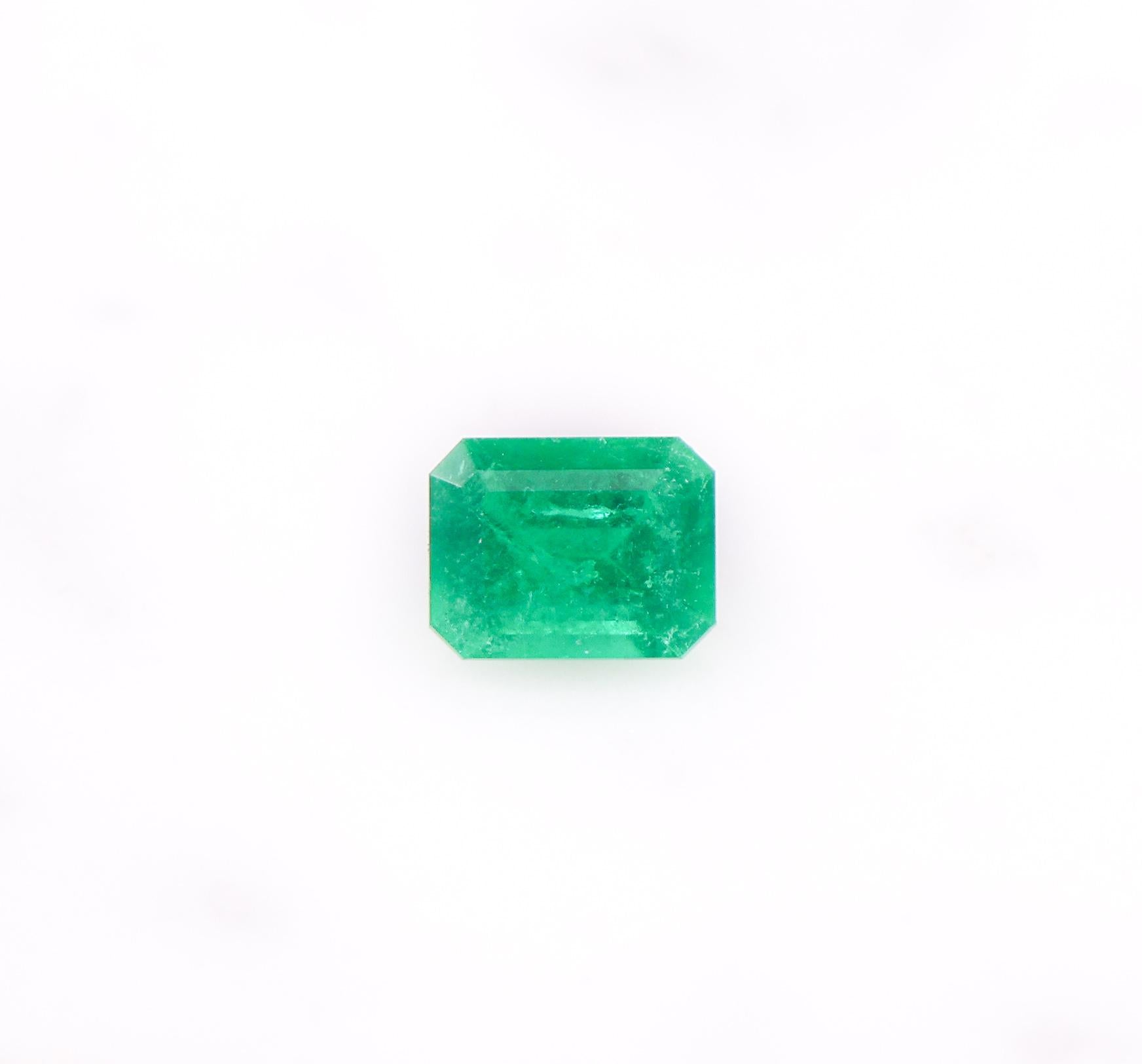 0.79 Carat Colombian Emerald Gemstone | Emerald Cut 6.6x5.12 mm | Loose Gemstone