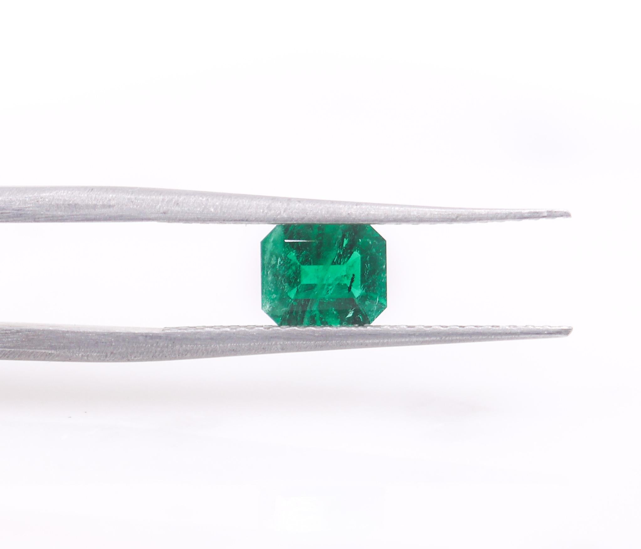 0.48 Carat Colombian Emerald Gemstone | Emerald Cut 6x4.81mm | Loose Gemstone