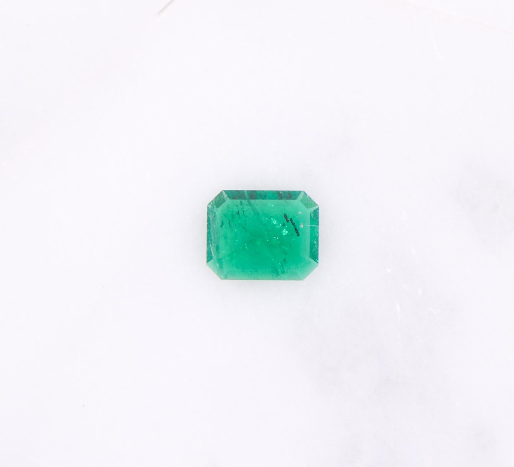 0.48 Carat Colombian Emerald Gemstone | Emerald Cut 6x4.81mm | Loose Gemstone