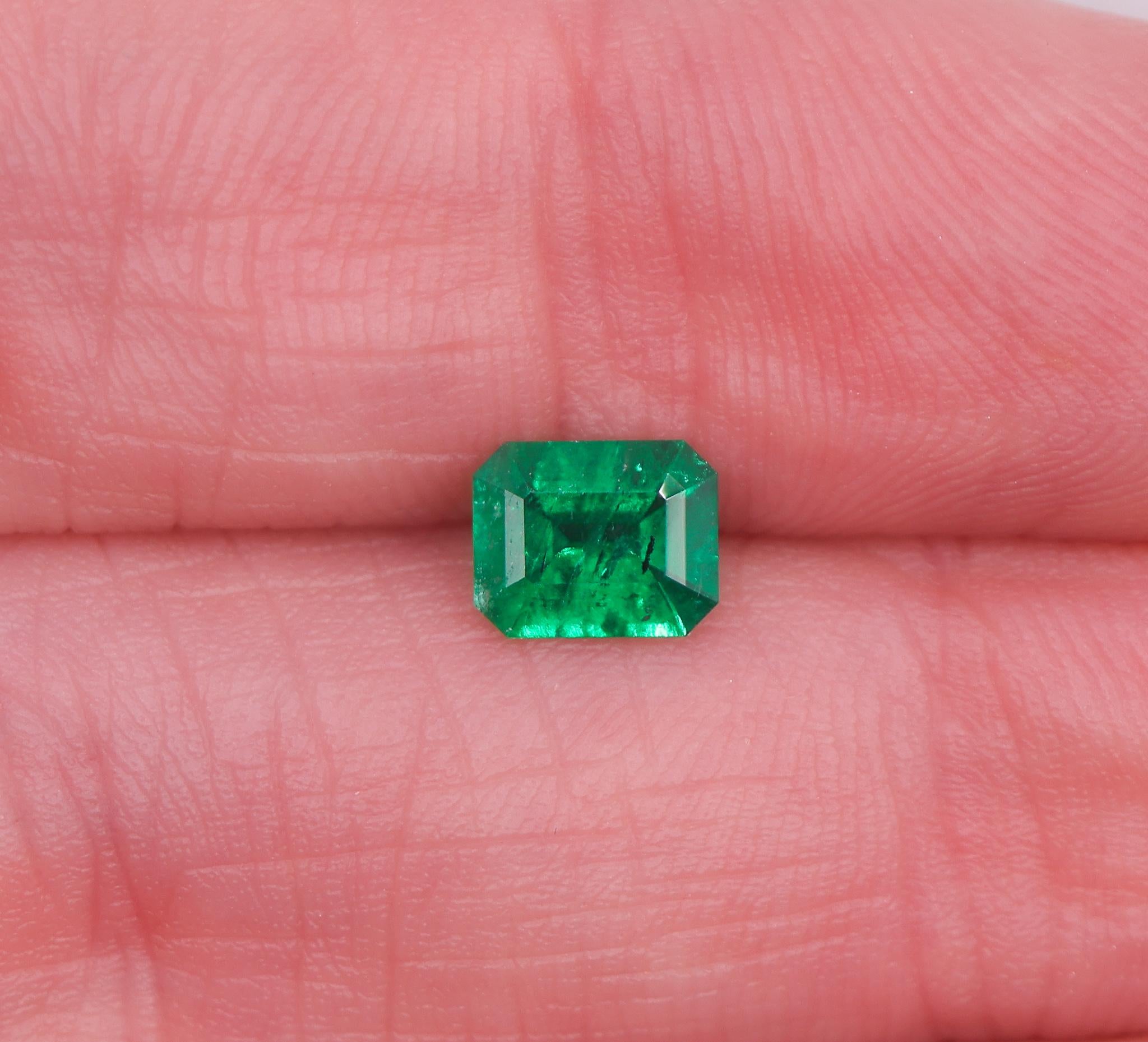 0.48 Carat Colombian Emerald Gemstone | Emerald Cut 6x4.81mm | Loose Gemstone