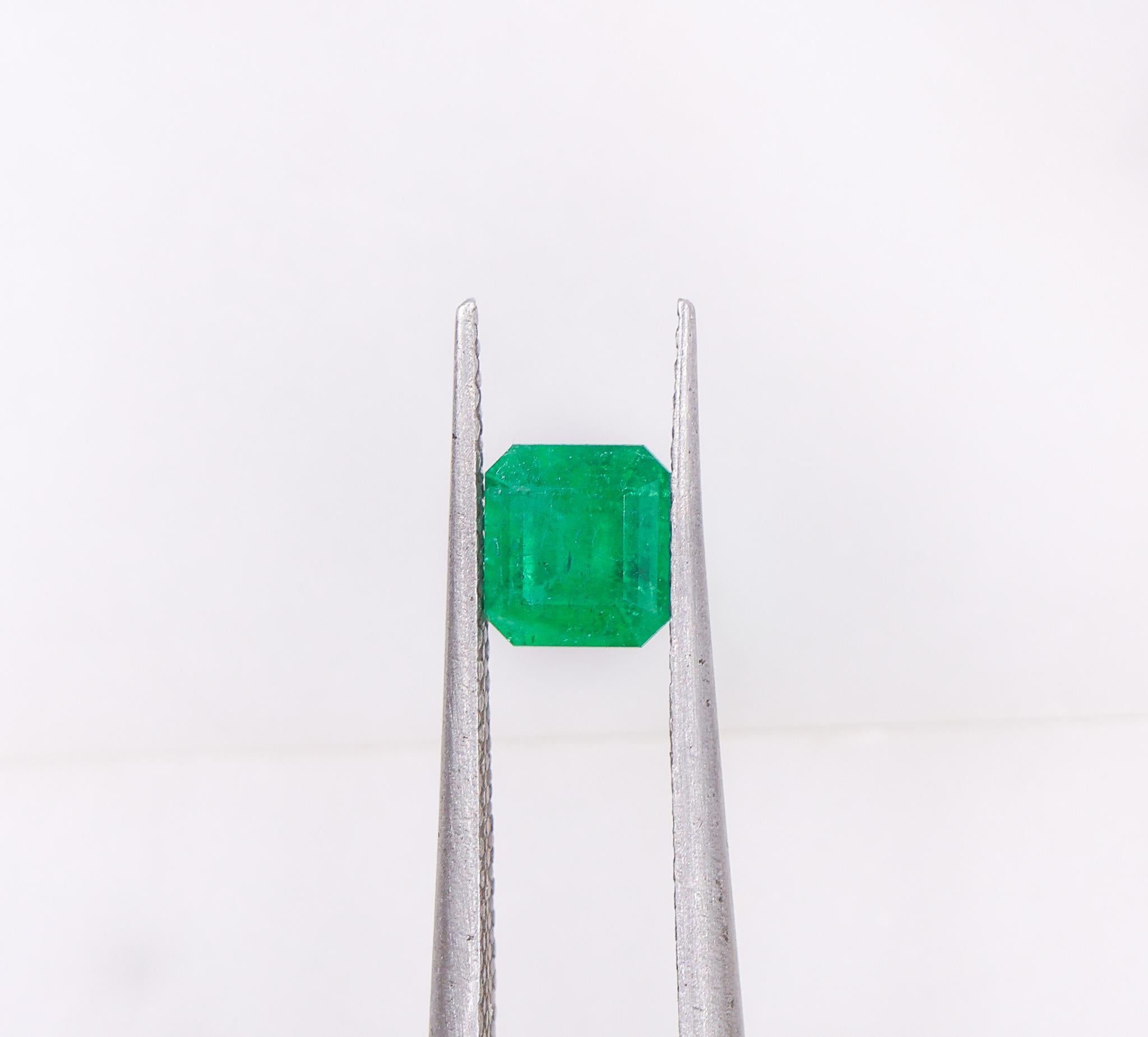 0.48 Carat Colombian Emerald Gemstone | Emerald Cut 5.09x4.72mm | Loose Gemstone