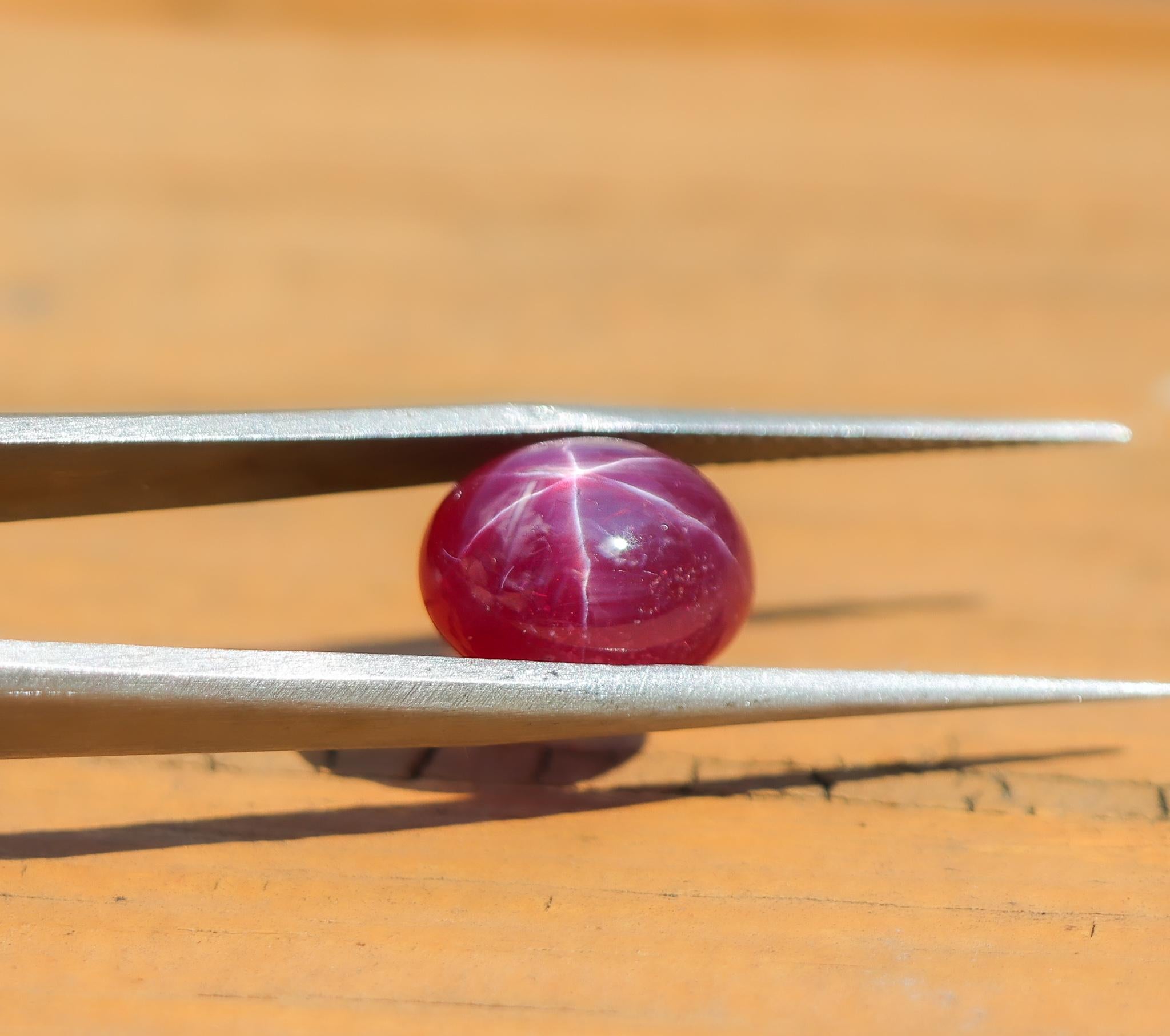 6.95 Carat Star Ruby Gemstone | Oval 11.5 x 9.4 mm | Loose Gemstone