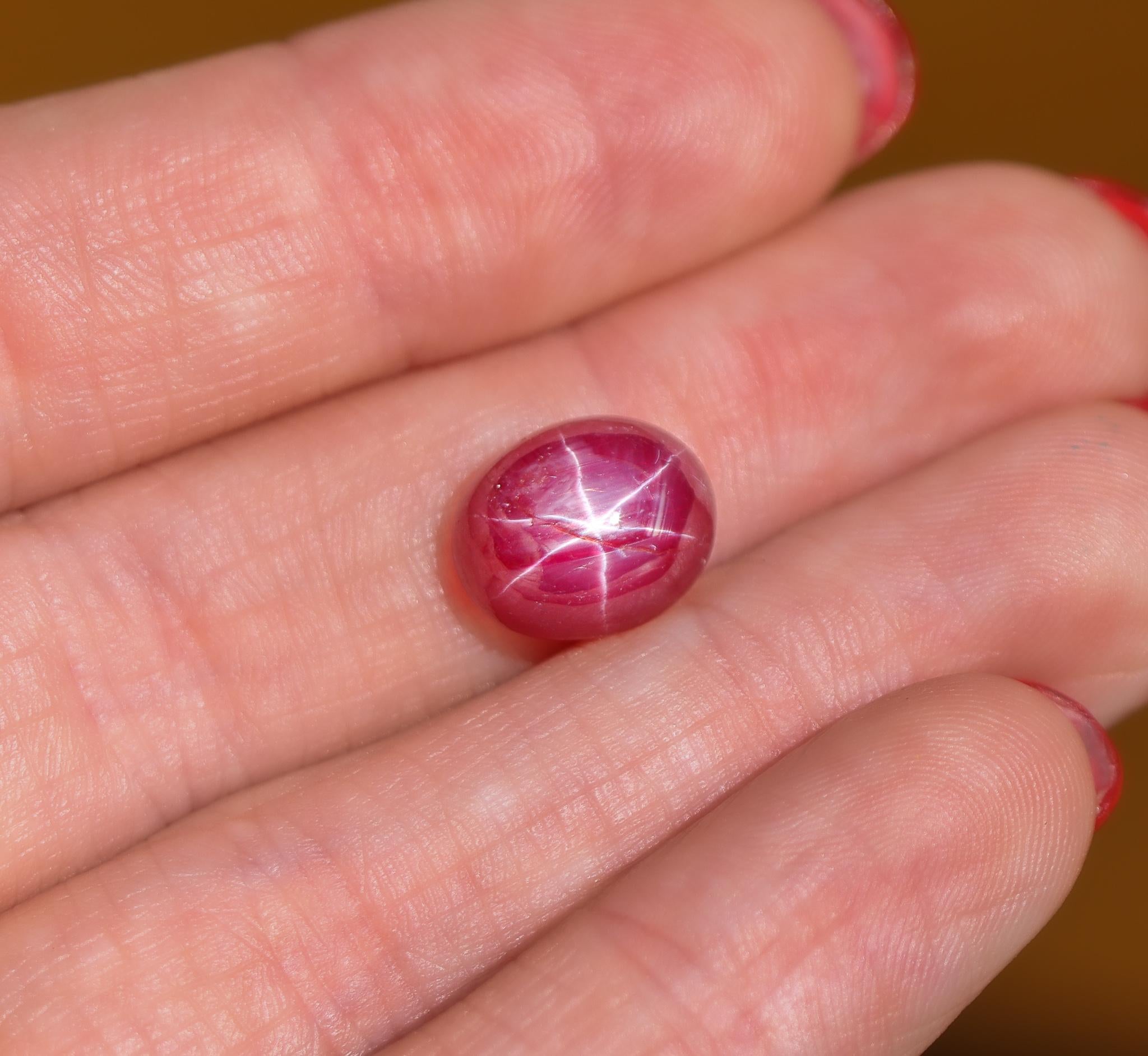 6.95 Carat Star Ruby Gemstone | Oval 11.5 x 9.4 mm | Loose Gemstone