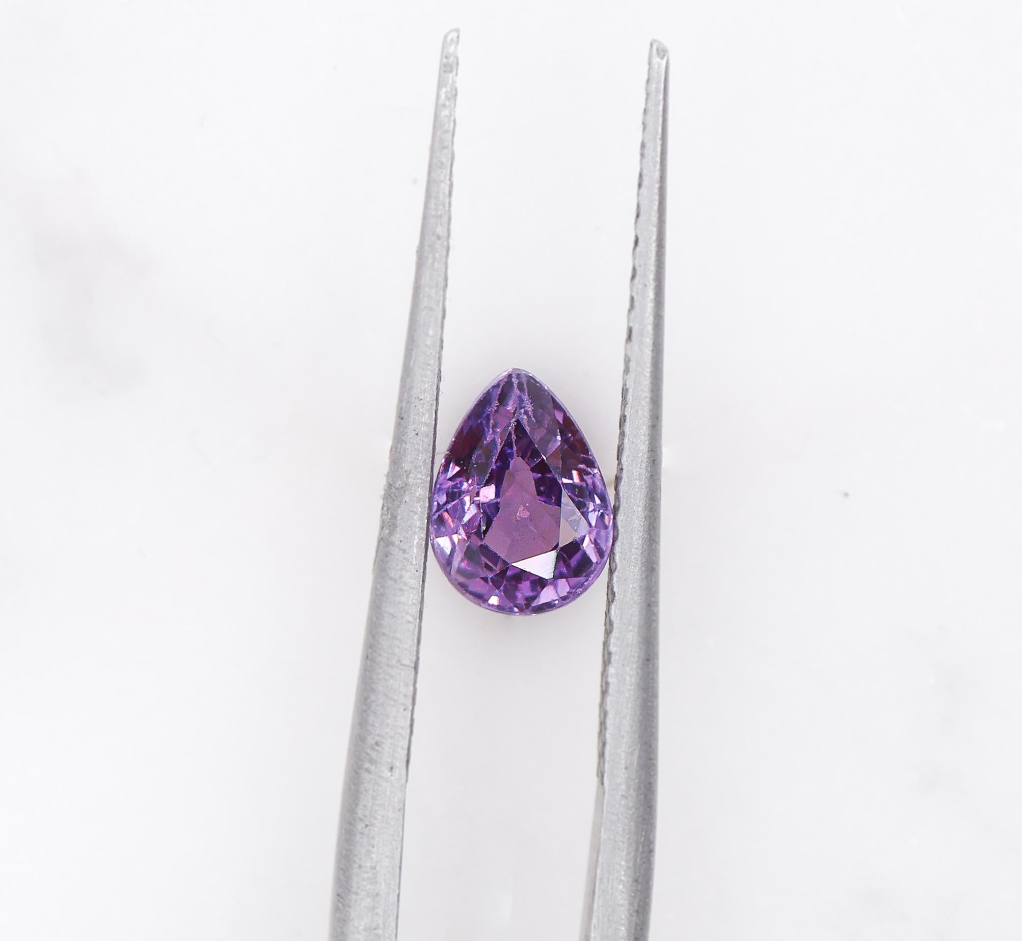 0.92 Carat Purple Amethyst Gemstone | Pear Shape 7x5mm | Loose Gemstone