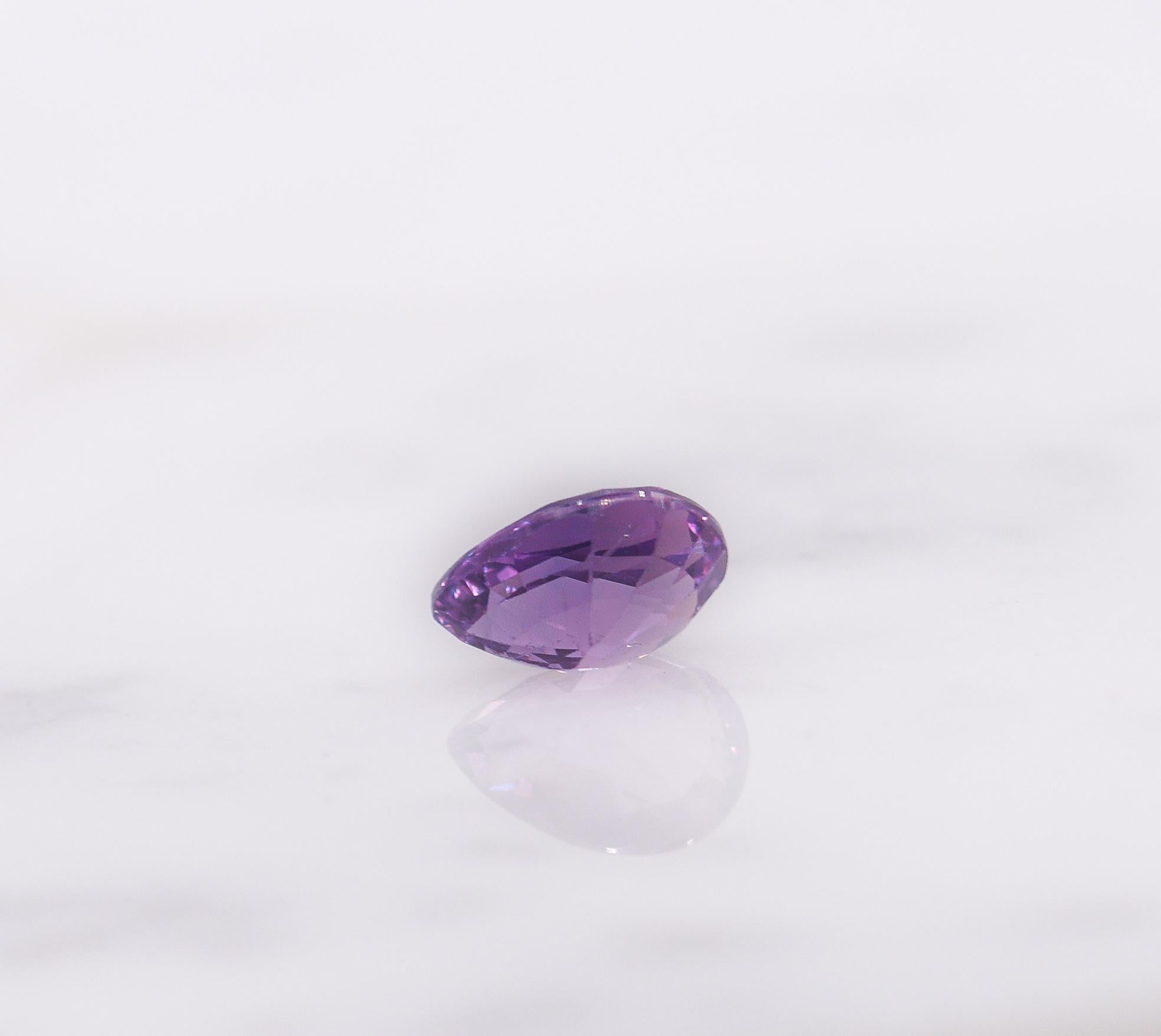 0.92 Carat Purple Amethyst Gemstone | Pear Shape 7x5mm | Loose Gemstone