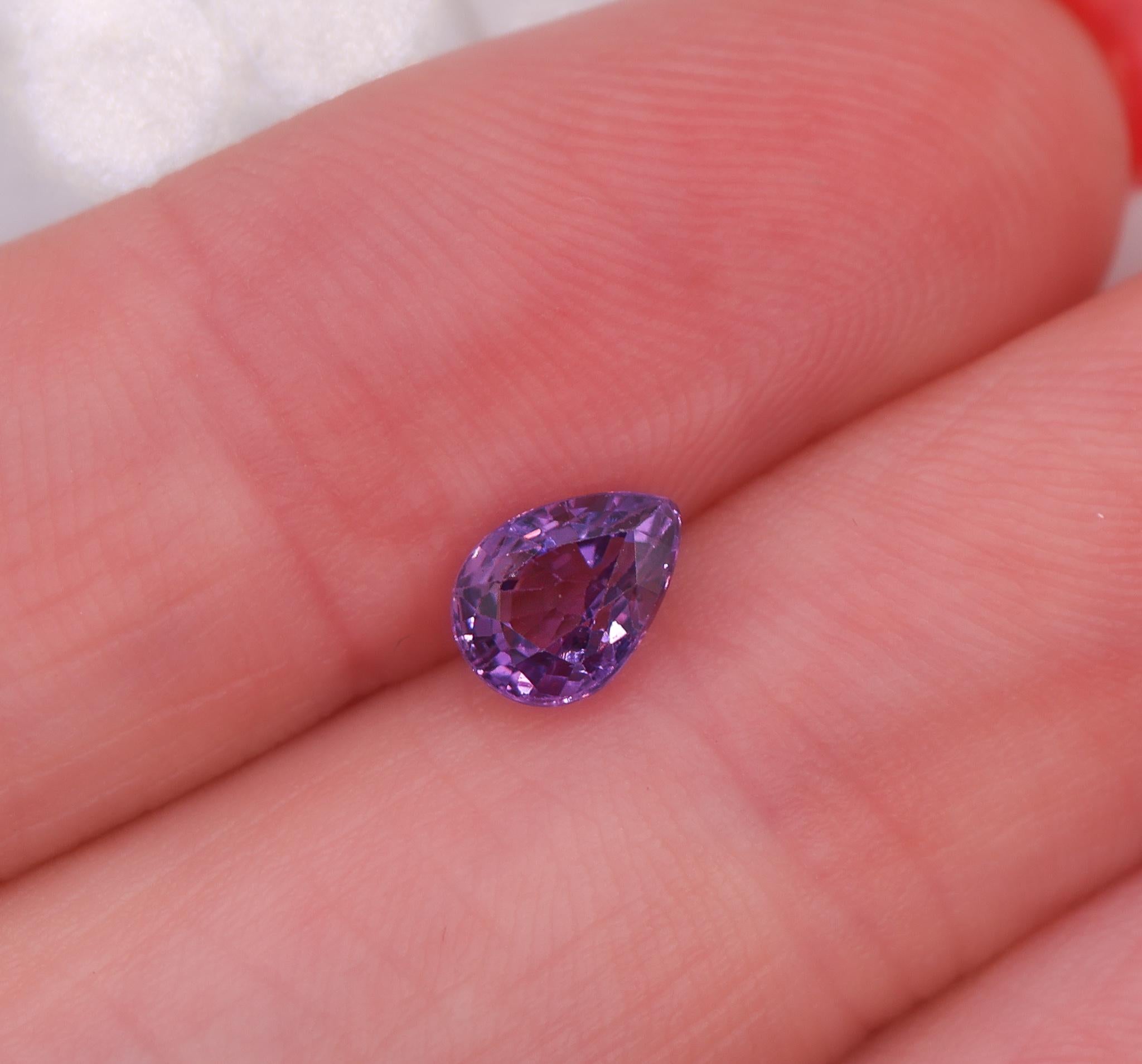 0.92 Carat Purple Amethyst Gemstone | Pear Shape 7x5mm | Loose Gemstone