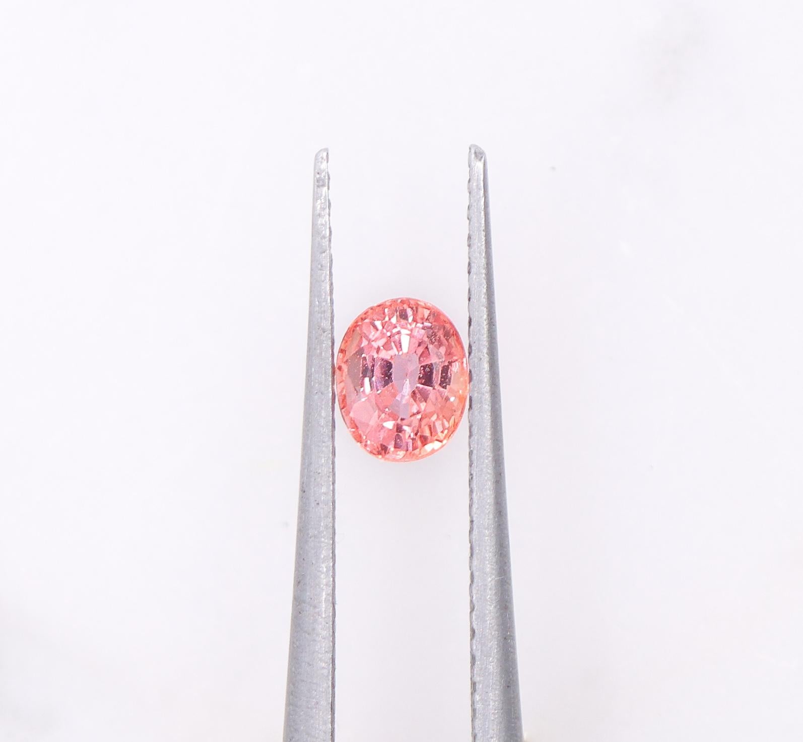 0.46 Carat Padparadscha Sapphire Gemstone | Oval 5x4mm | Loose Gemstone