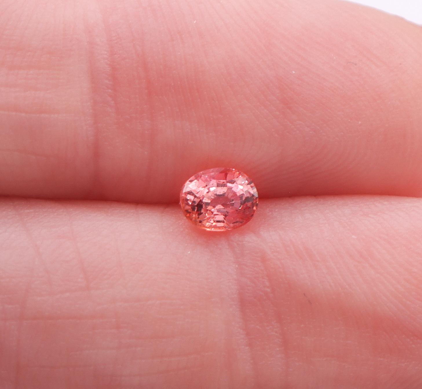 0.46 Carat Padparadscha Sapphire Gemstone | Oval 5x4mm | Loose Gemstone