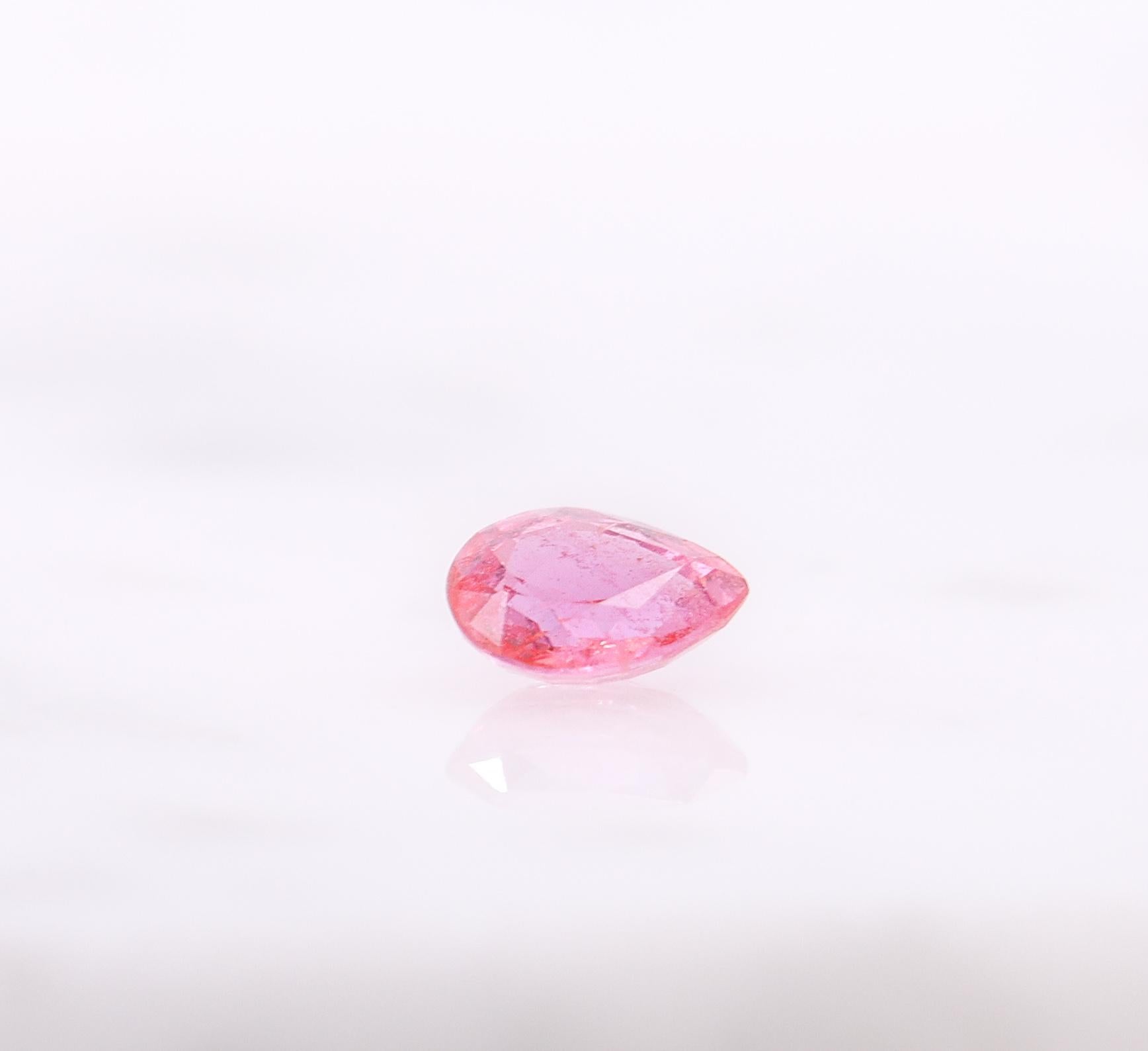 0.70 Carat Padparadscha Sapphire Gemstone | Pear Shape 6x4.5mm | Loose Gemstone