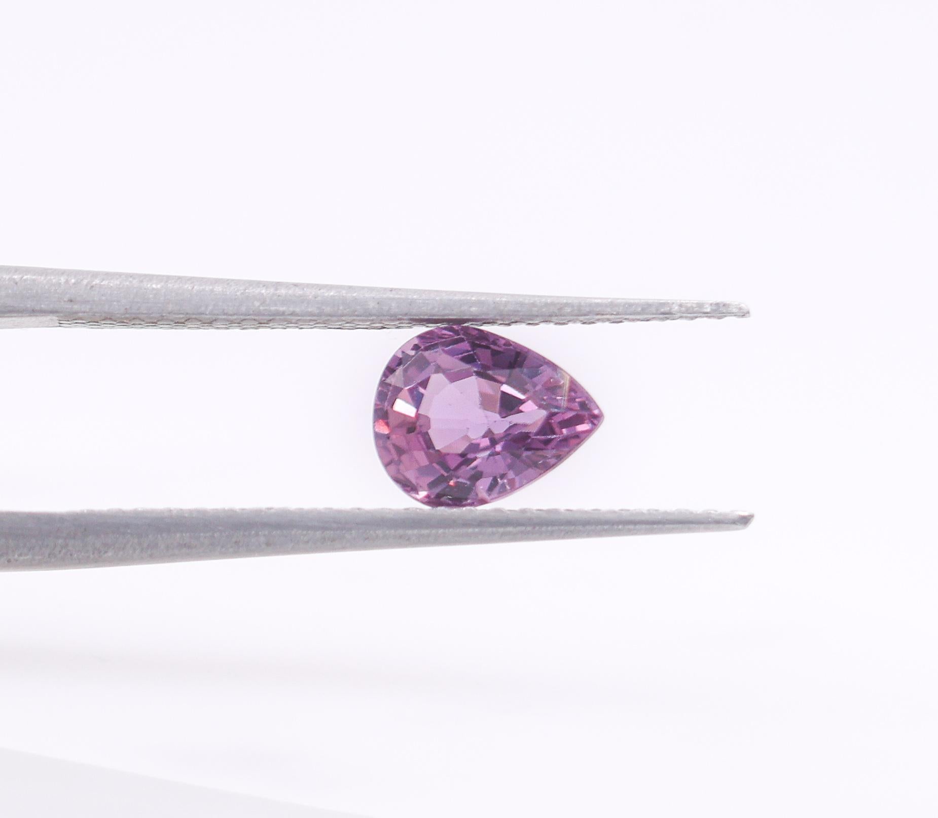 0.94 Carat Purple Sapphire Gemstone | Pear Shape 7x5mm | Loose Gemstone