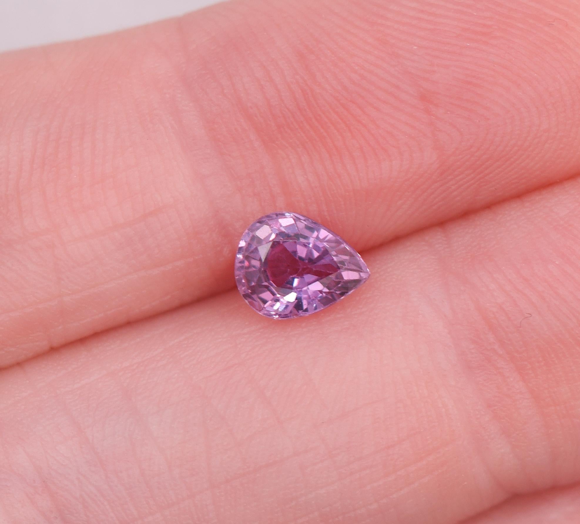 0.94 Carat Purple Sapphire Gemstone | Pear Shape 7x5mm | Loose Gemstone