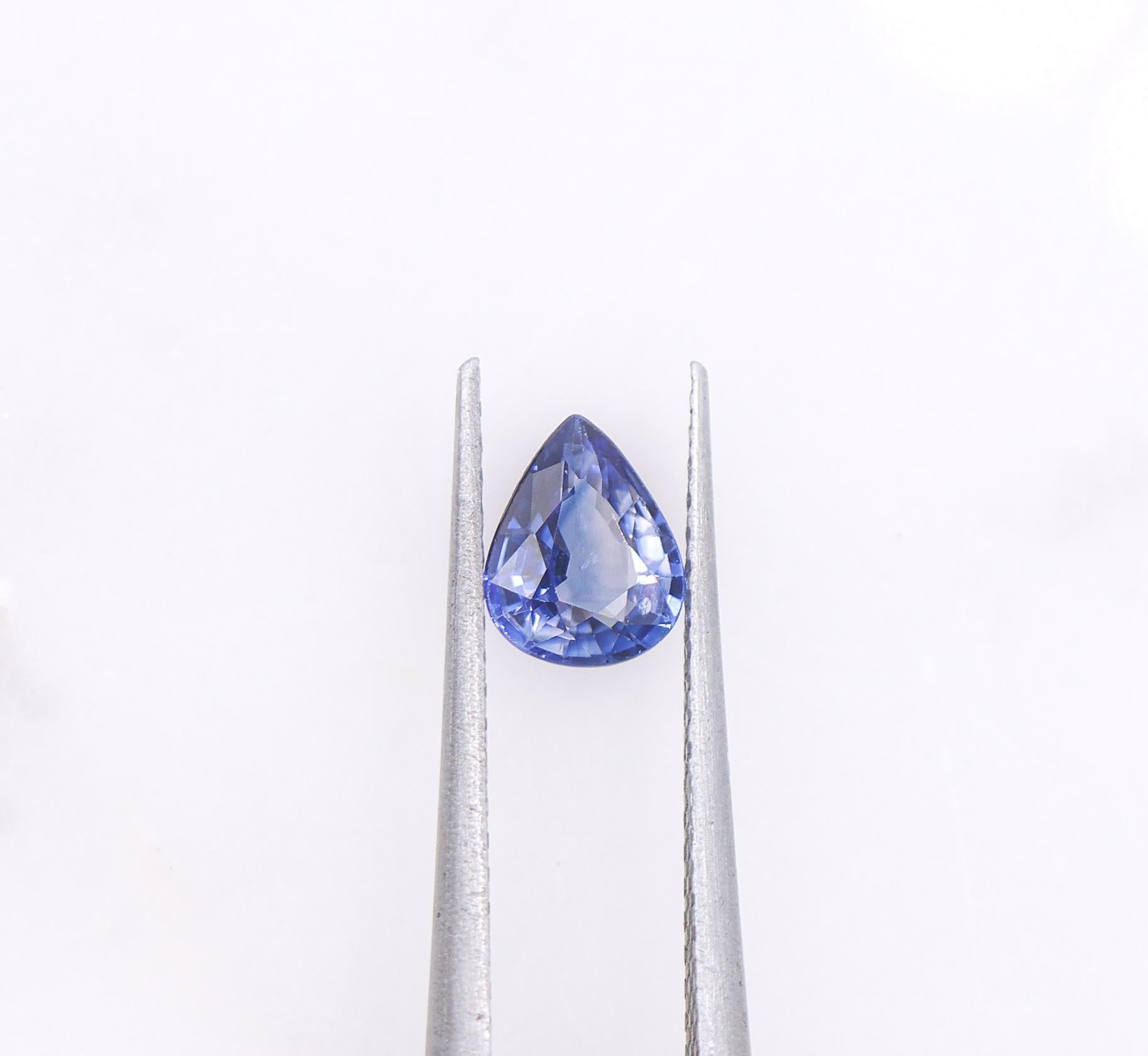 0.59 Carat Ceylon Sapphire Gemstone | Pear Shape 6x5mm | Loose Gemstone