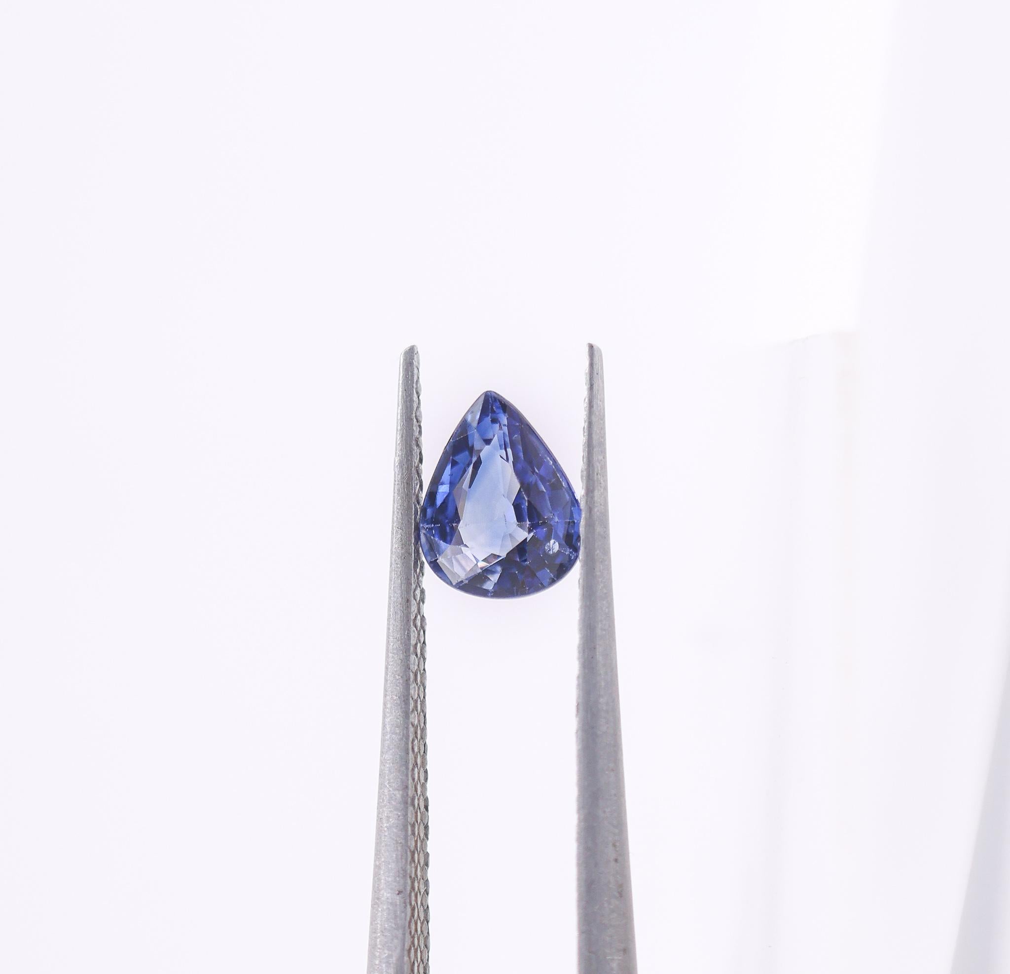 0.59 Carat Ceylon Sapphire Gemstone | Pear Shape 6x5mm | Loose Gemstone