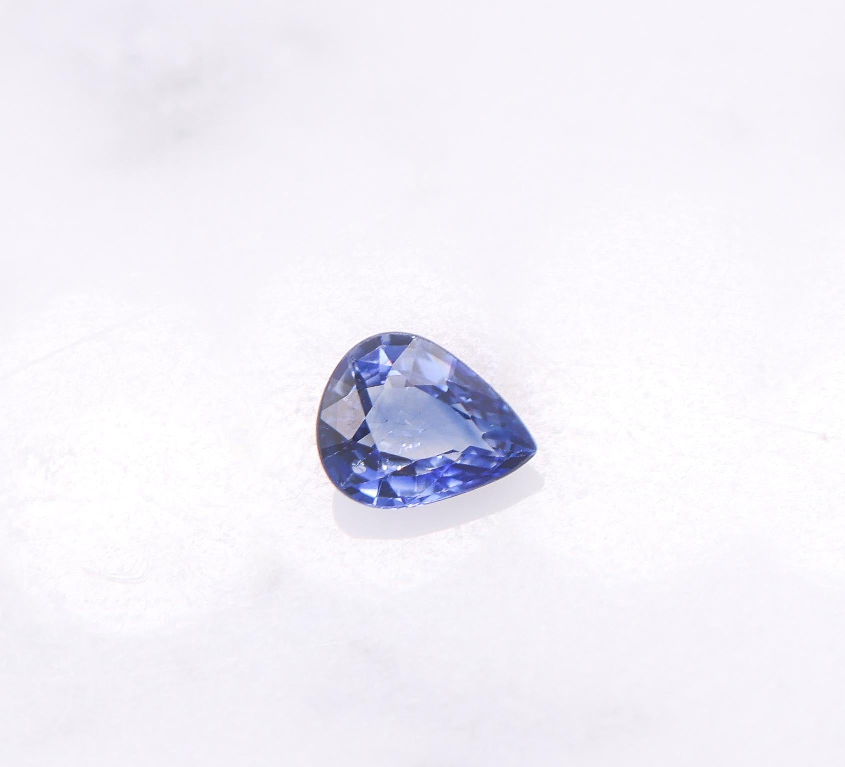 0.59 Carat Ceylon Sapphire Gemstone | Pear Shape 6x5mm | Loose Gemstone