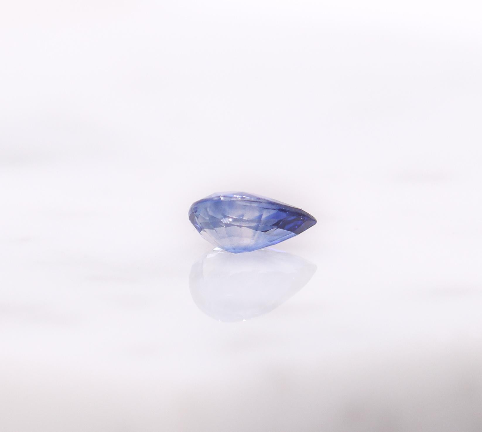 0.59 Carat Ceylon Sapphire Gemstone | Pear Shape 6x5mm | Loose Gemstone