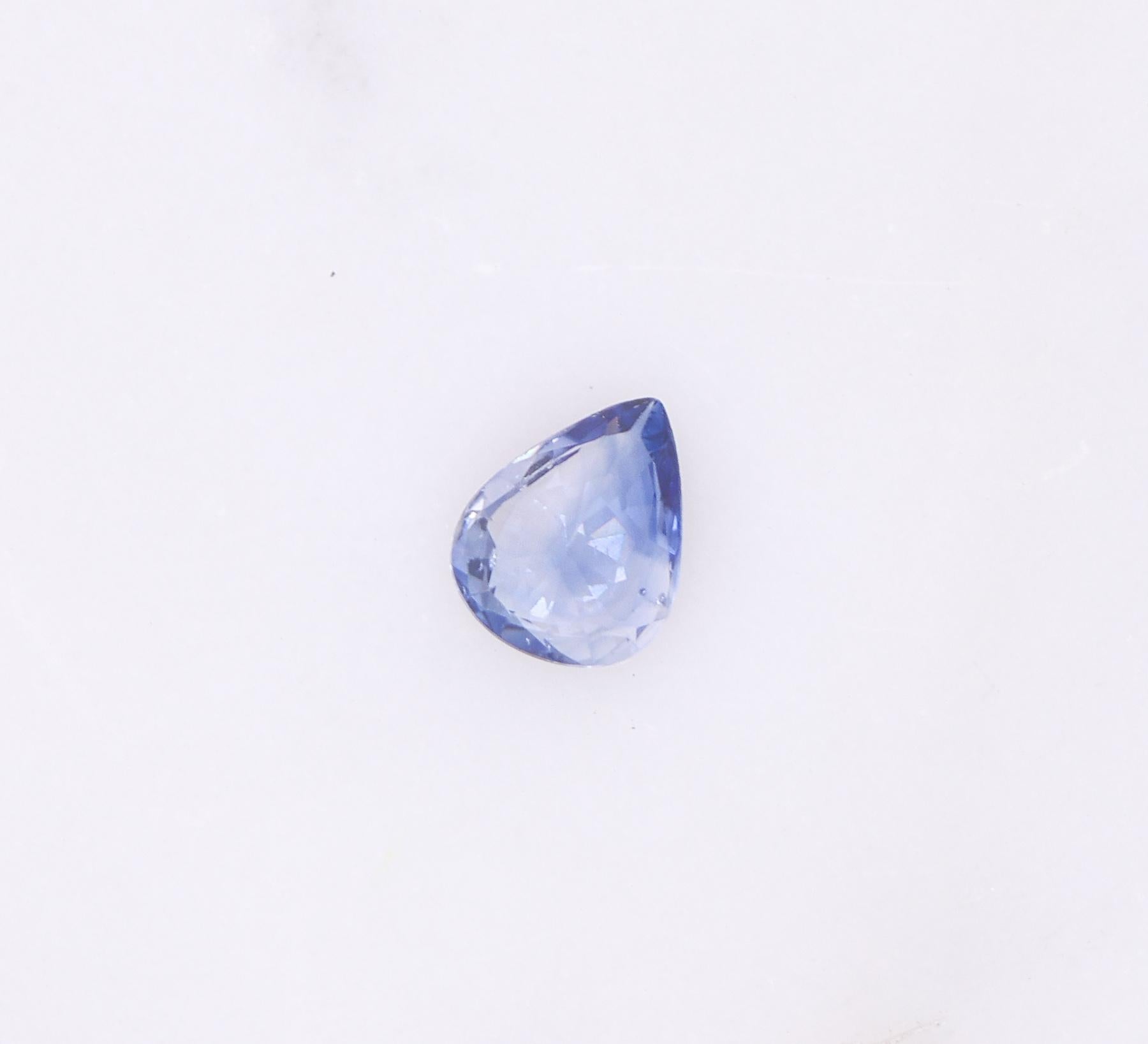 0.59 Carat Ceylon Sapphire Gemstone | Pear Shape 6x5mm | Loose Gemstone