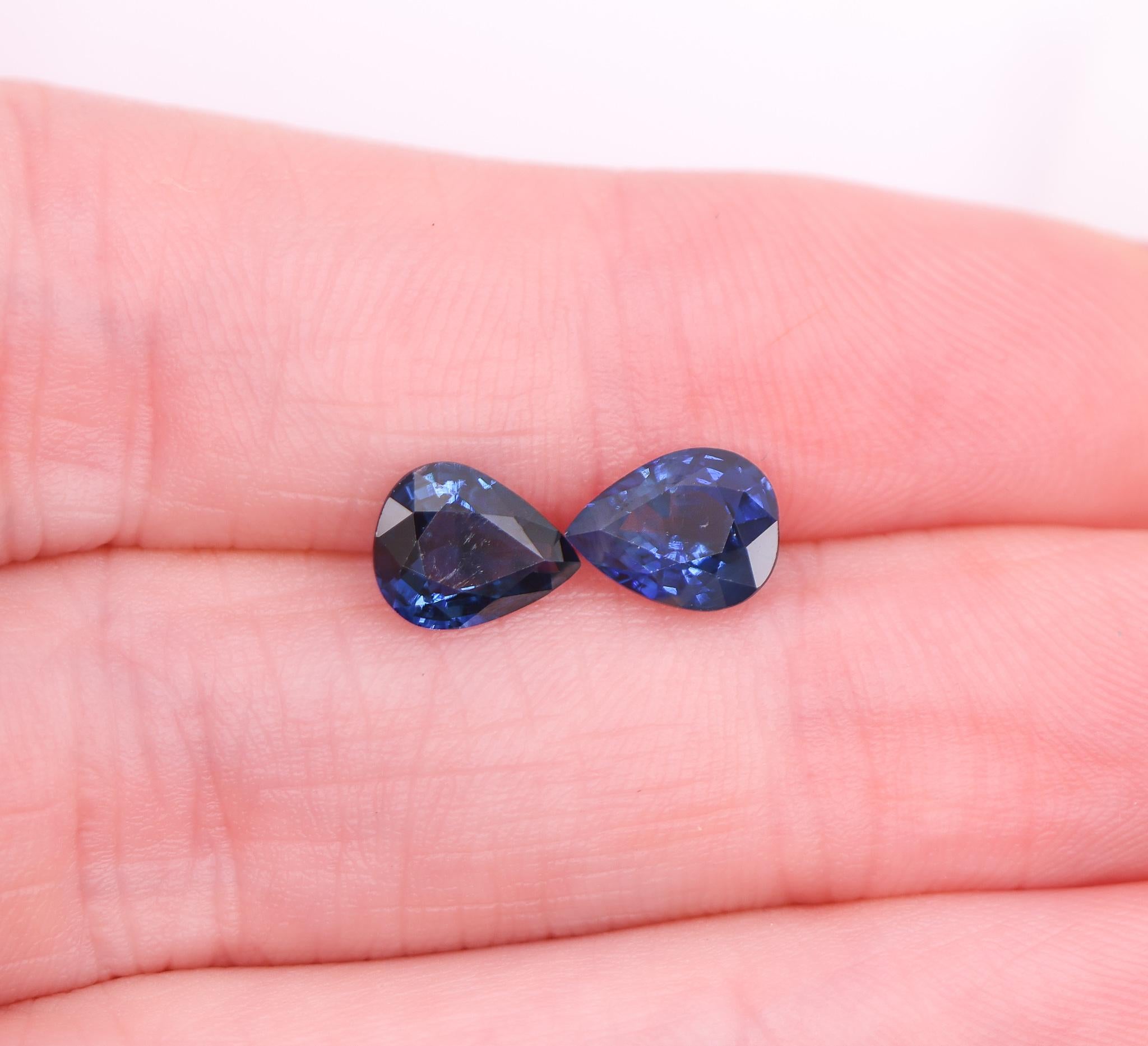 2.52 Carat Blue Sapphire Gemstone | Pear Shape 8x6mm | Loose Gemstone