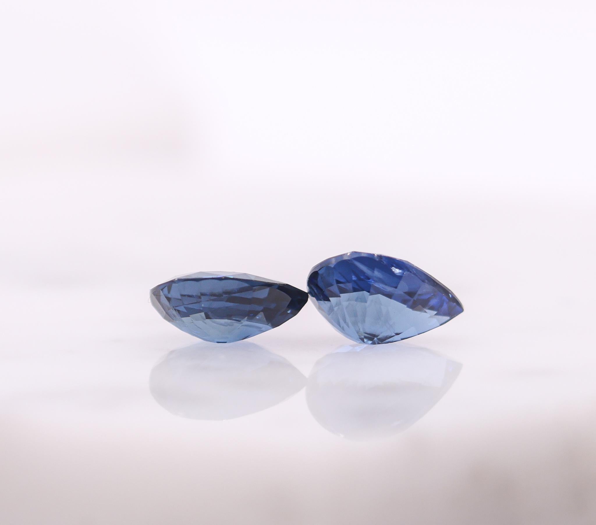 3 Carat Blue Sapphire Gemstone | Pear Shape 8x6mm | Loose Gemstone