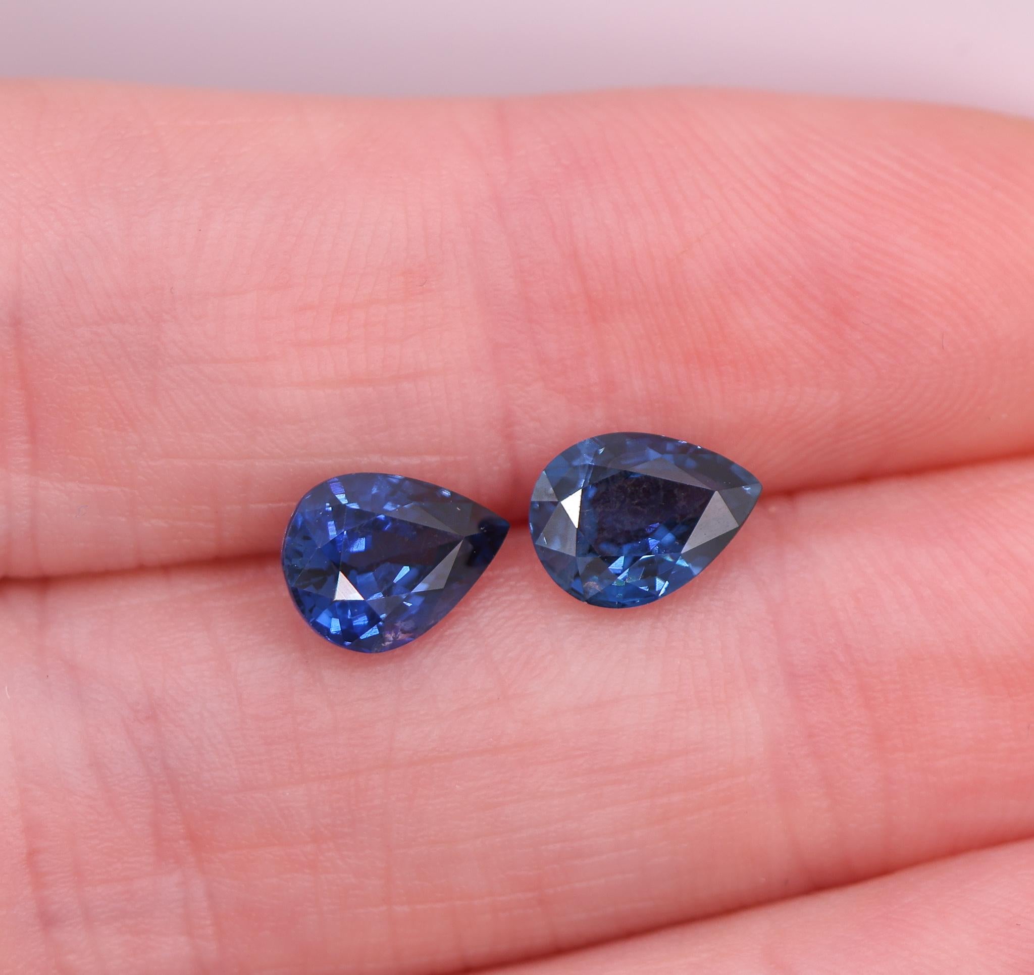 3 Carat Blue Sapphire Gemstone | Pear Shape 8x6mm | Loose Gemstone