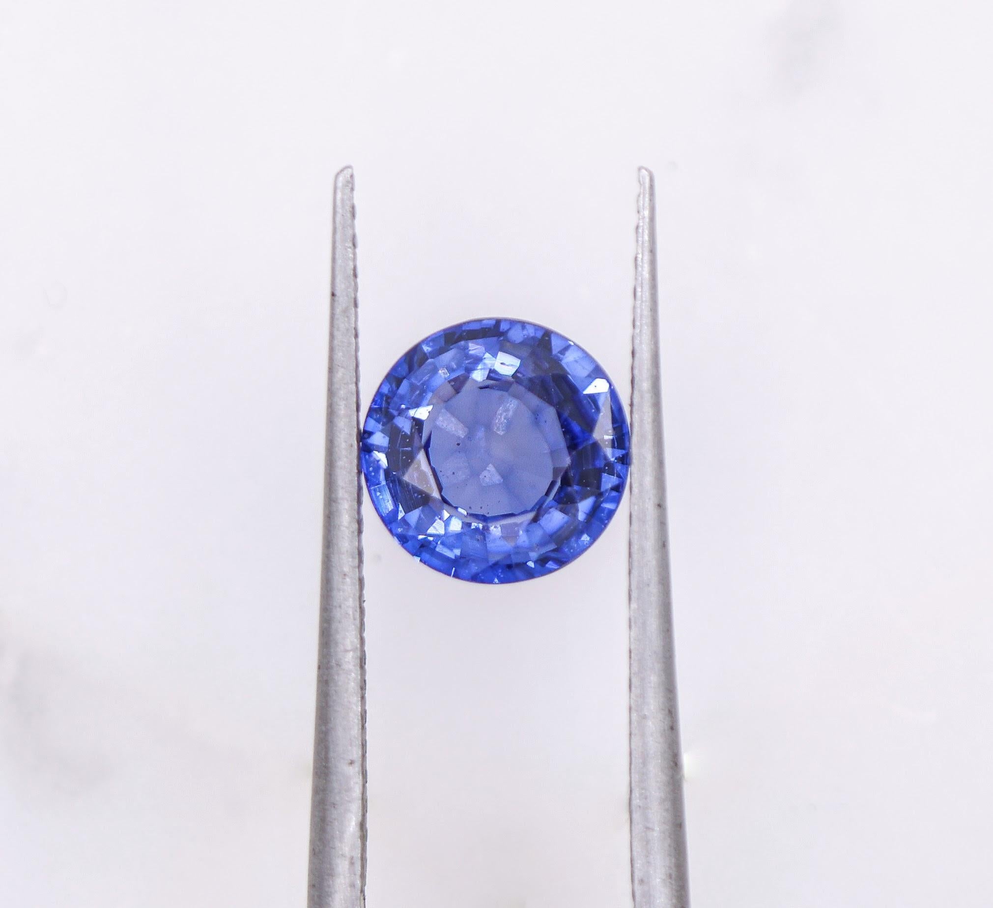 1.65 Carat Blue Sapphire Gemstone | Round 7.24 x 3.52 mm | Loose Gemstone