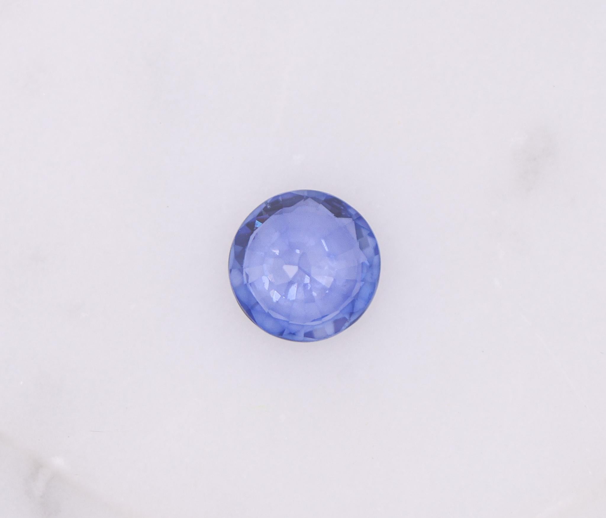 1.65 Carat Blue Sapphire Gemstone | Round 7.24 x 3.52 mm | Loose Gemstone