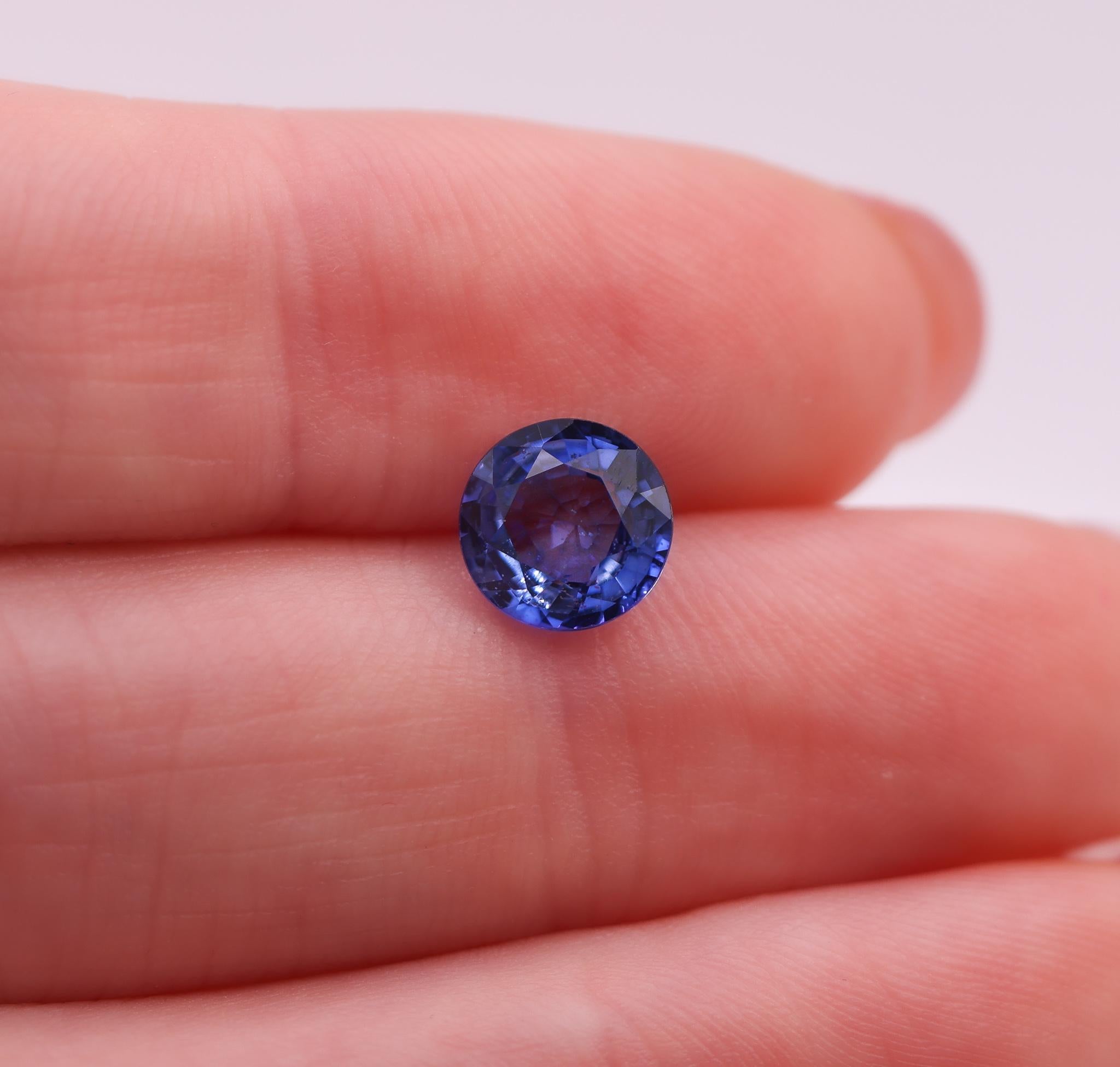 1.65 Carat Blue Sapphire Gemstone | Round 7.24 x 3.52 mm | Loose Gemstone