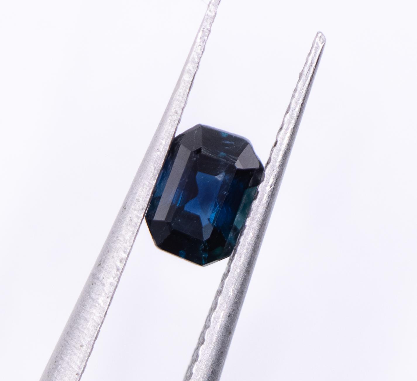 1.68 Carat Blue Sapphire Gemstone | Emerald cut 6x4mm | Loose Gemstone