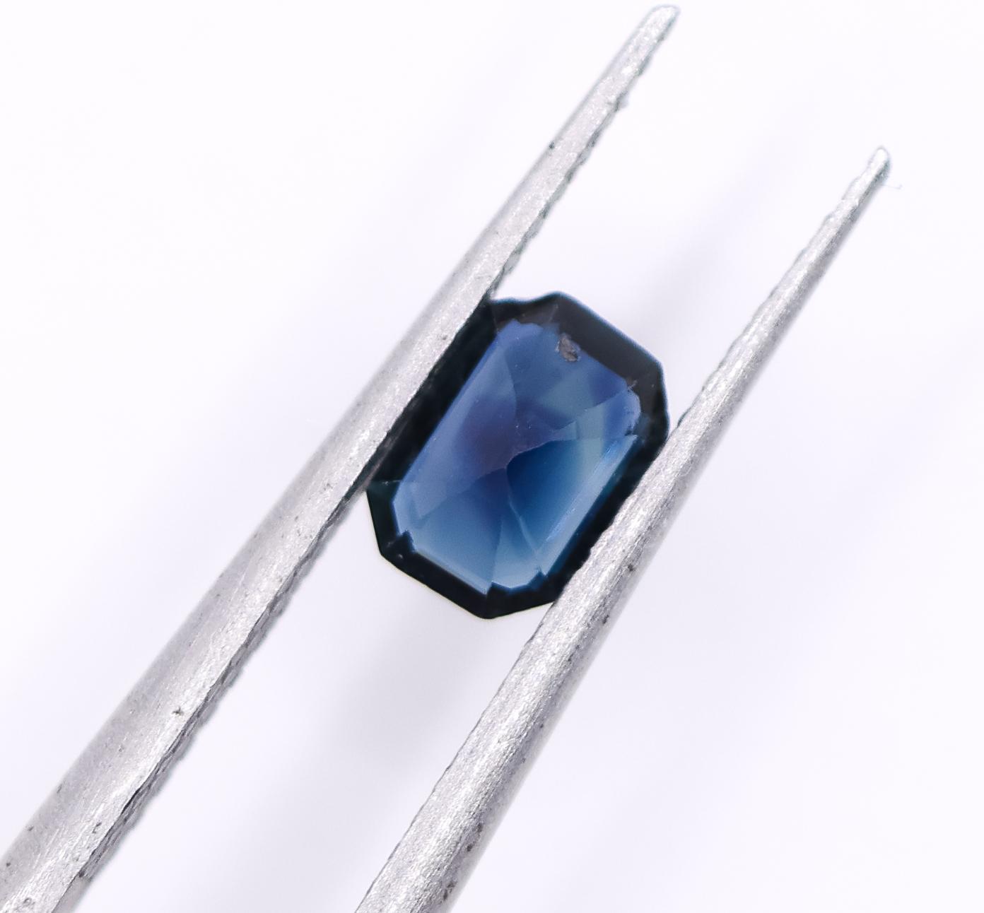 1.68 Carat Blue Sapphire Gemstone | Emerald cut 6x4mm | Loose Gemstone