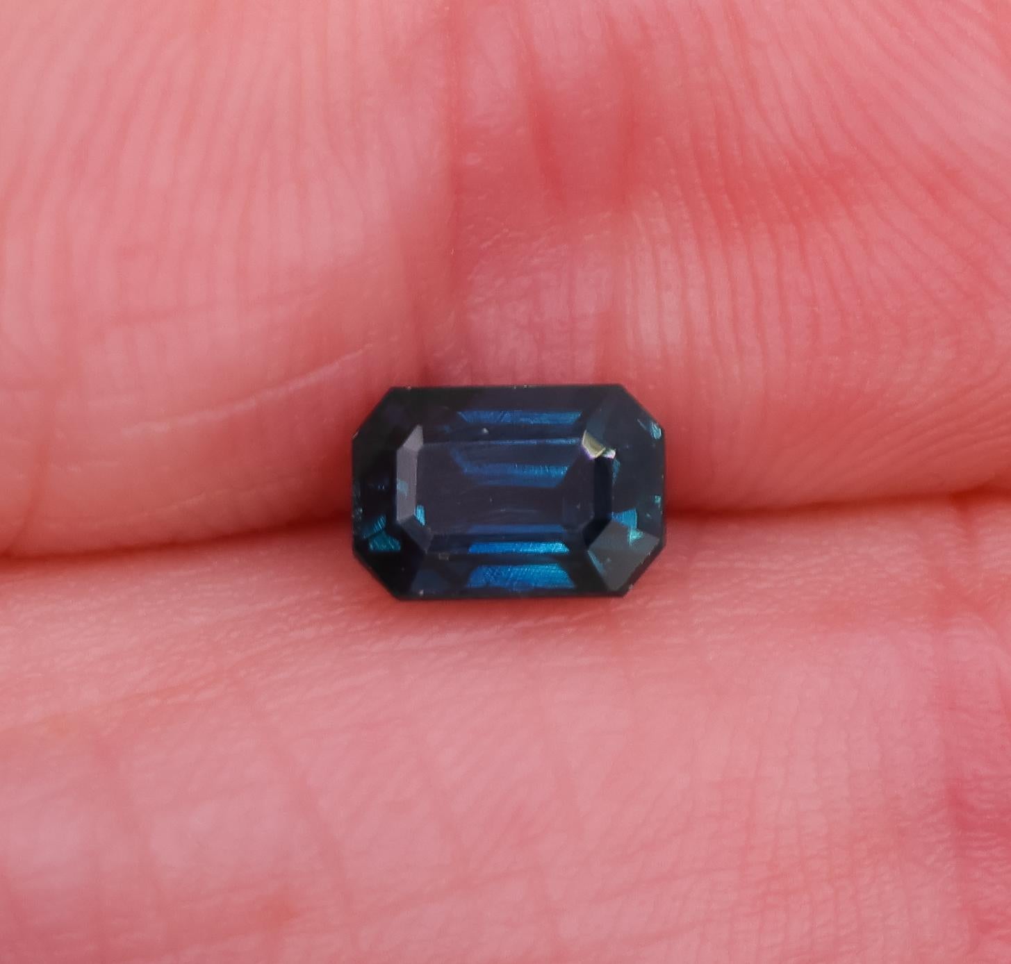 1.68 Carat Blue Sapphire Gemstone | Emerald cut 6x4mm | Loose Gemstone