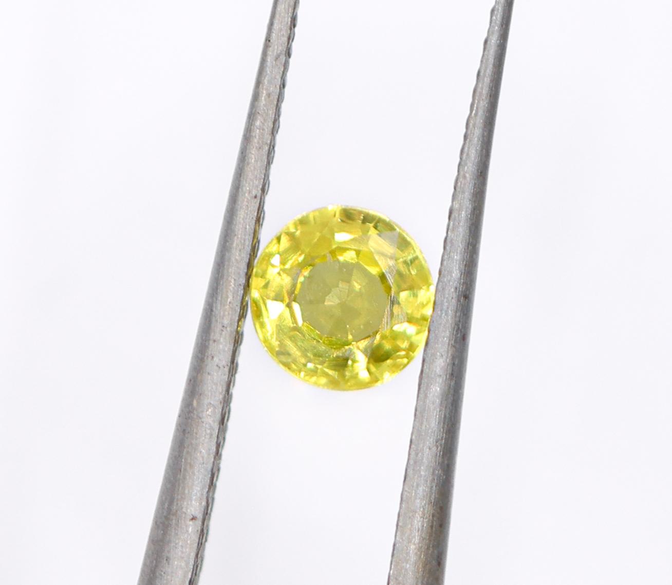 0.78 Carat Yellow Sapphire Gemstone | Round 5mm | Loose Gemstone