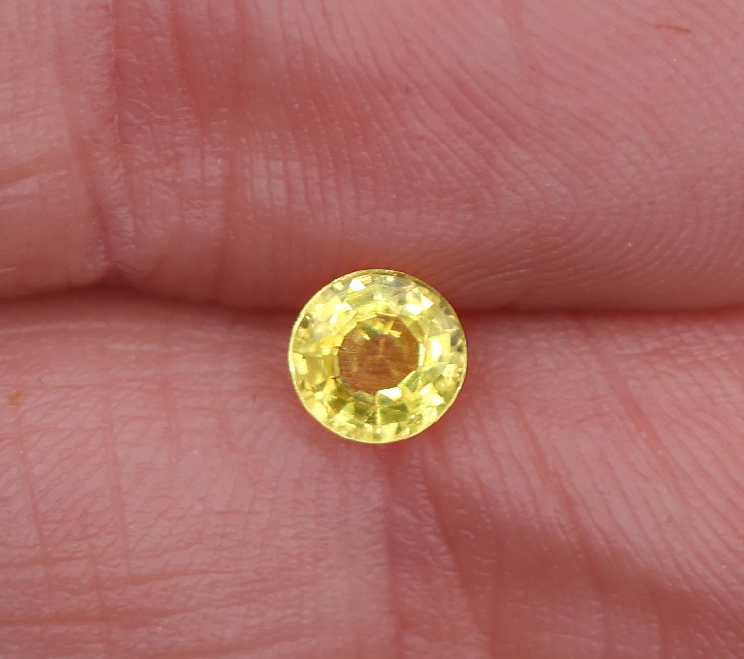 0.78 Carat Yellow Sapphire Gemstone | Round 5mm | Loose Gemstone