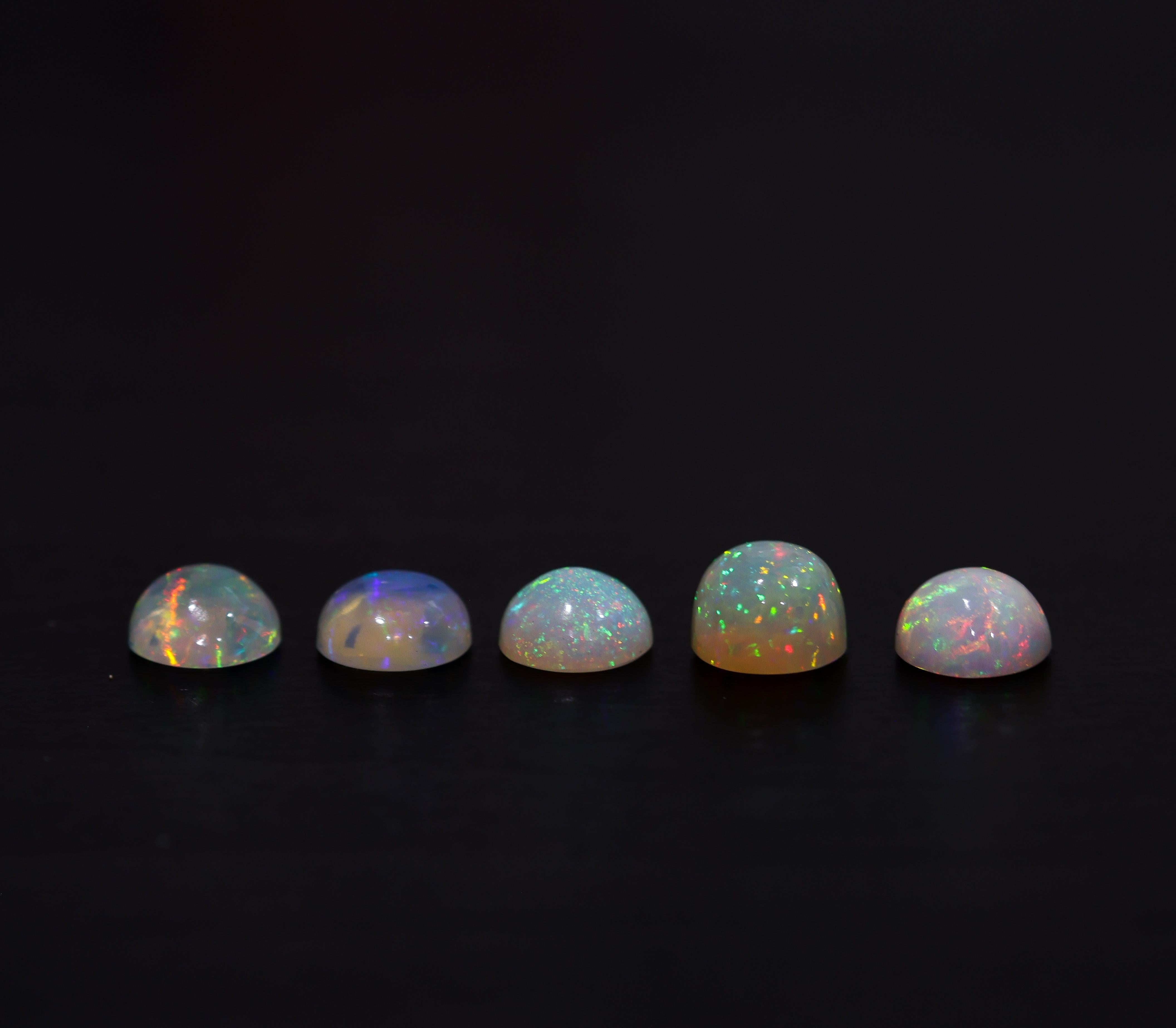 Loose Ethiopian Opal Gemstone | Round Shape | Cabochon Cut