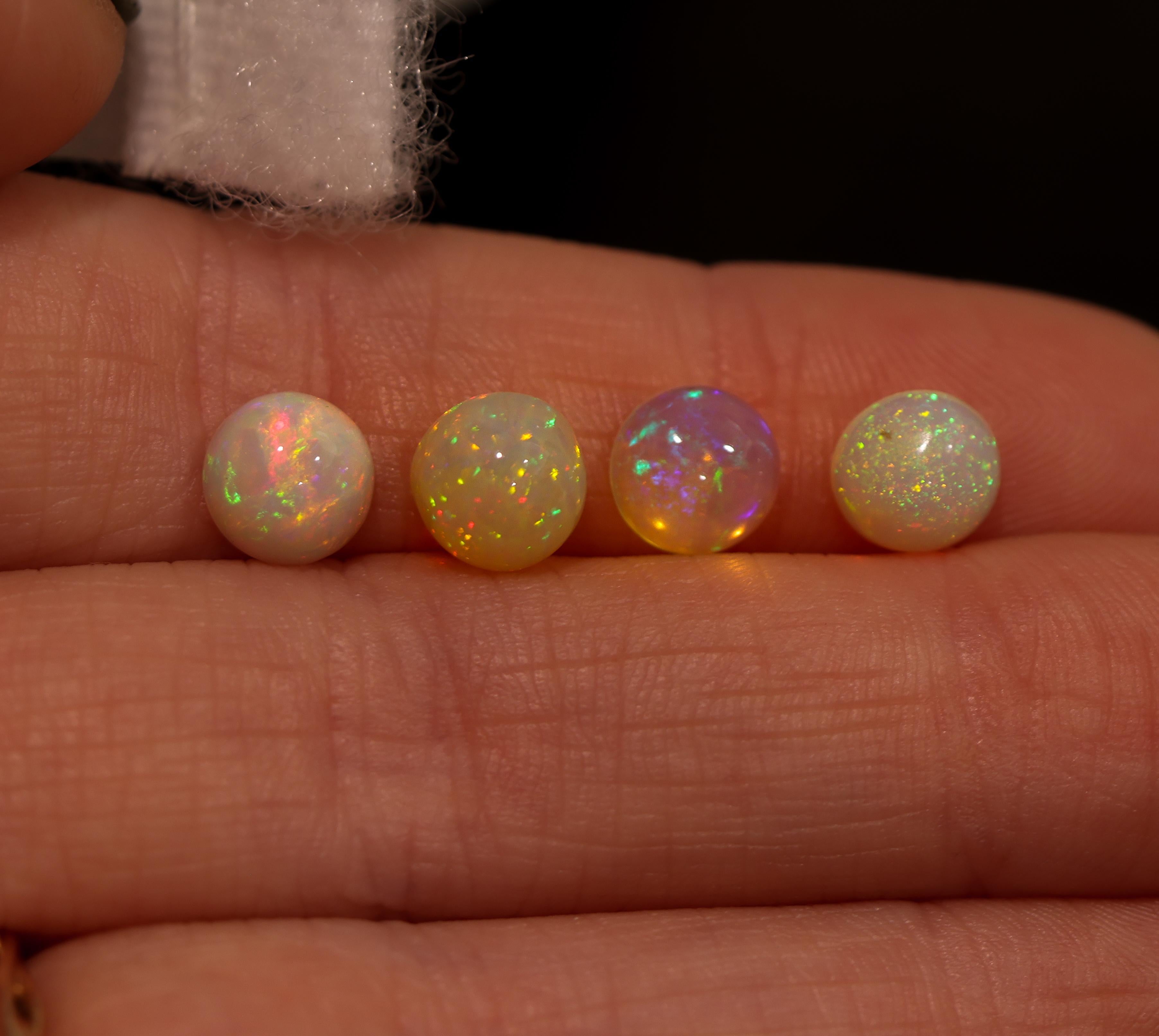 Loose Ethiopian Opal Gemstone | Round Shape | Cabochon Cut